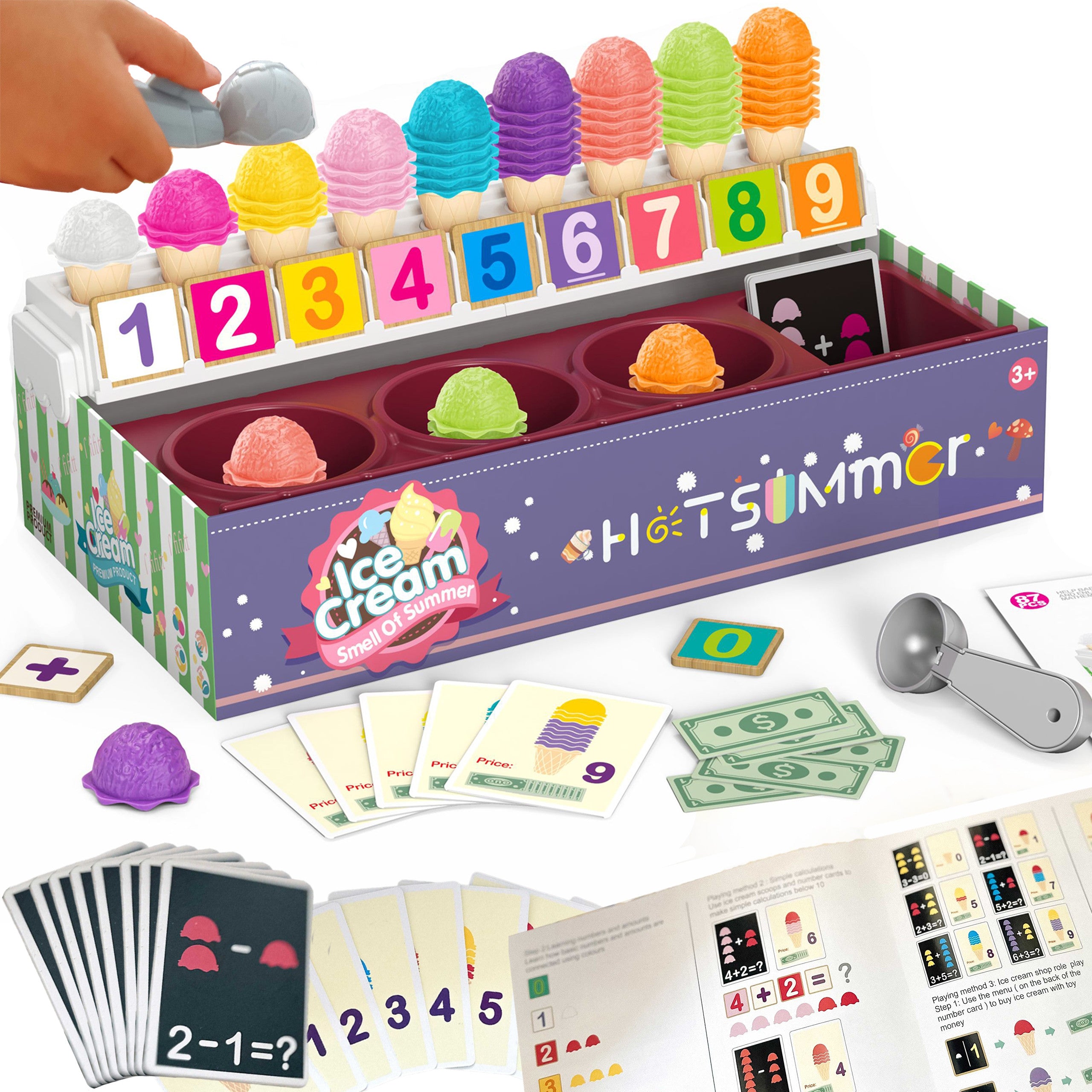 Woopie Educational Ice Cream Parlor Xxl Restaurant Shop + Learning Counting 87 Pcs.