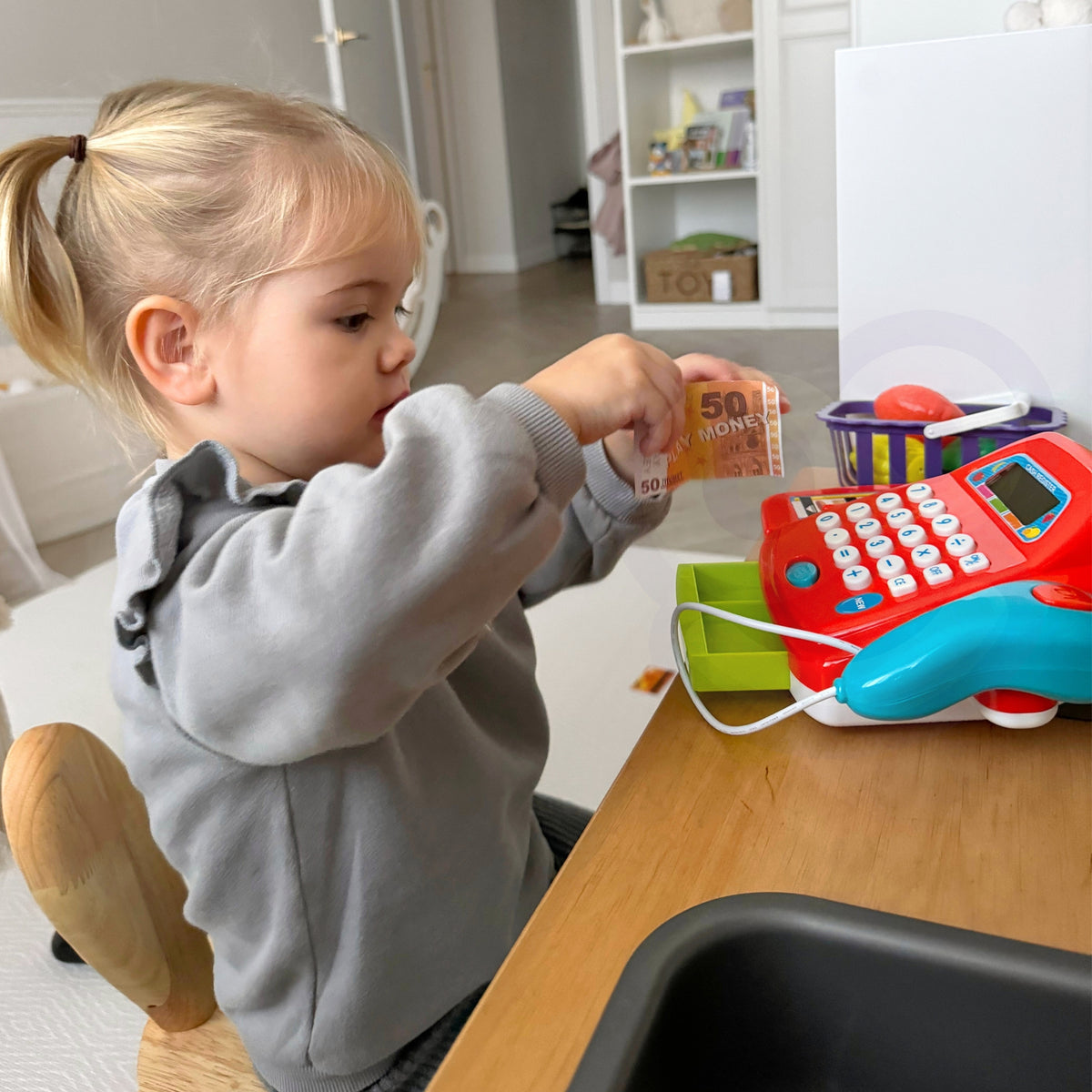 Caisse enregistreuse Woopie avec calculatrice et accessoires