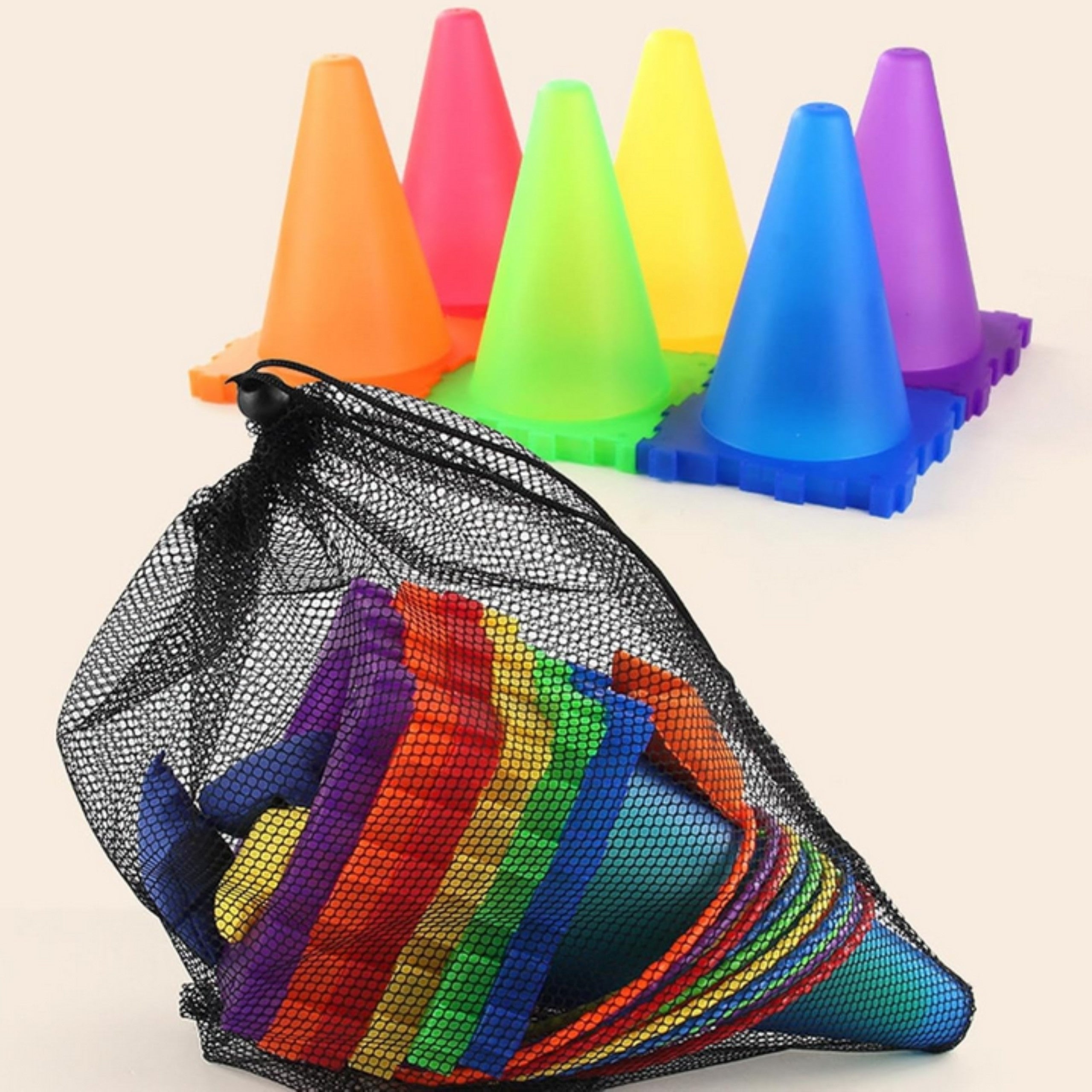 Woopie Garden Game Set 3 In 1 Throw At The Target Cones Hoops Bags 30 Pcs.