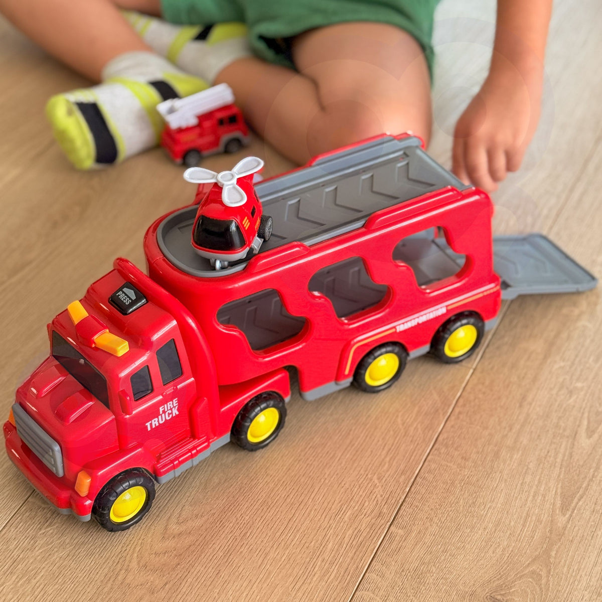 Woopie Road Tow Truck Set mit 5 Autos – Feuerwehr