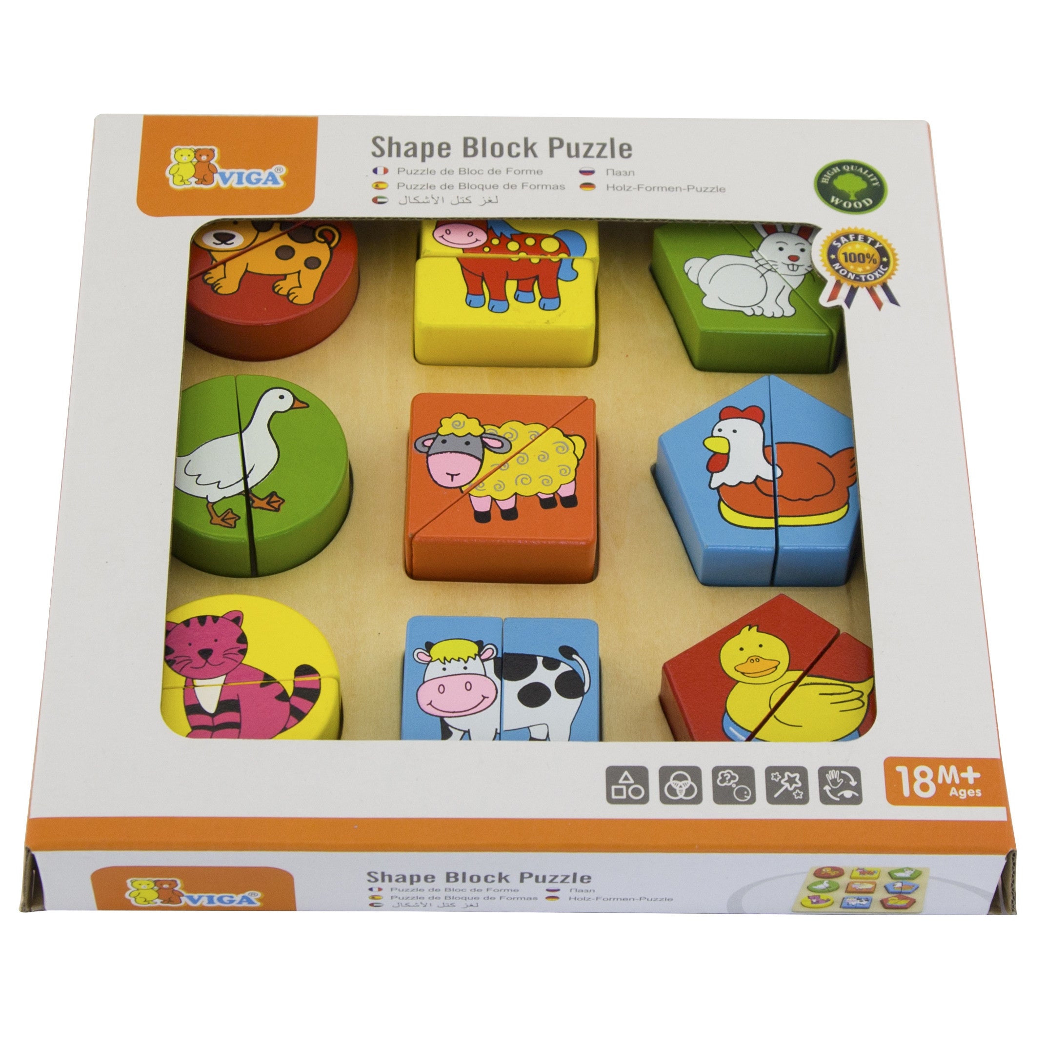 Viga Educational Wooden Animal Puzzles
