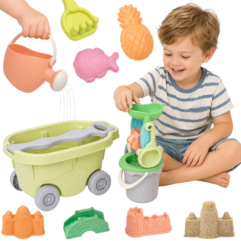 Woopie Green Sand Joaca Set Cu Carucior 13 Piese Material Organic Biodegradabil