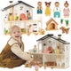 Tooky Toy Дървена къща за кукли с аксесоари и семейство 20 бр.