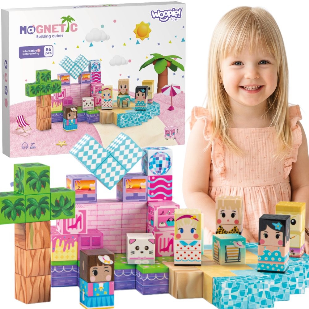 Woopie Magnetic Blocks Cubes Magnets 86st 3d Educational Pussel Montessori Set För Barn 3+