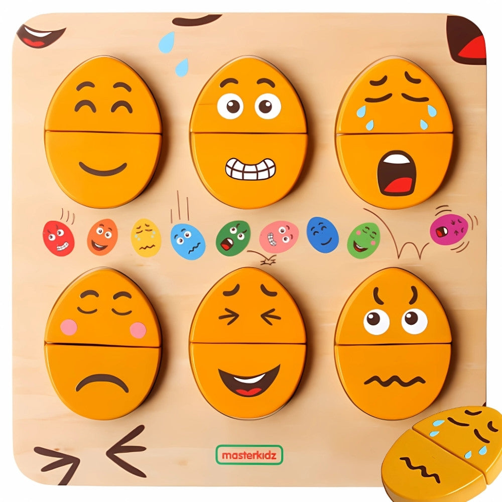 Masterkidz Wooden Eggs Érzelem oktatótábla – Milyen humor? Montessori