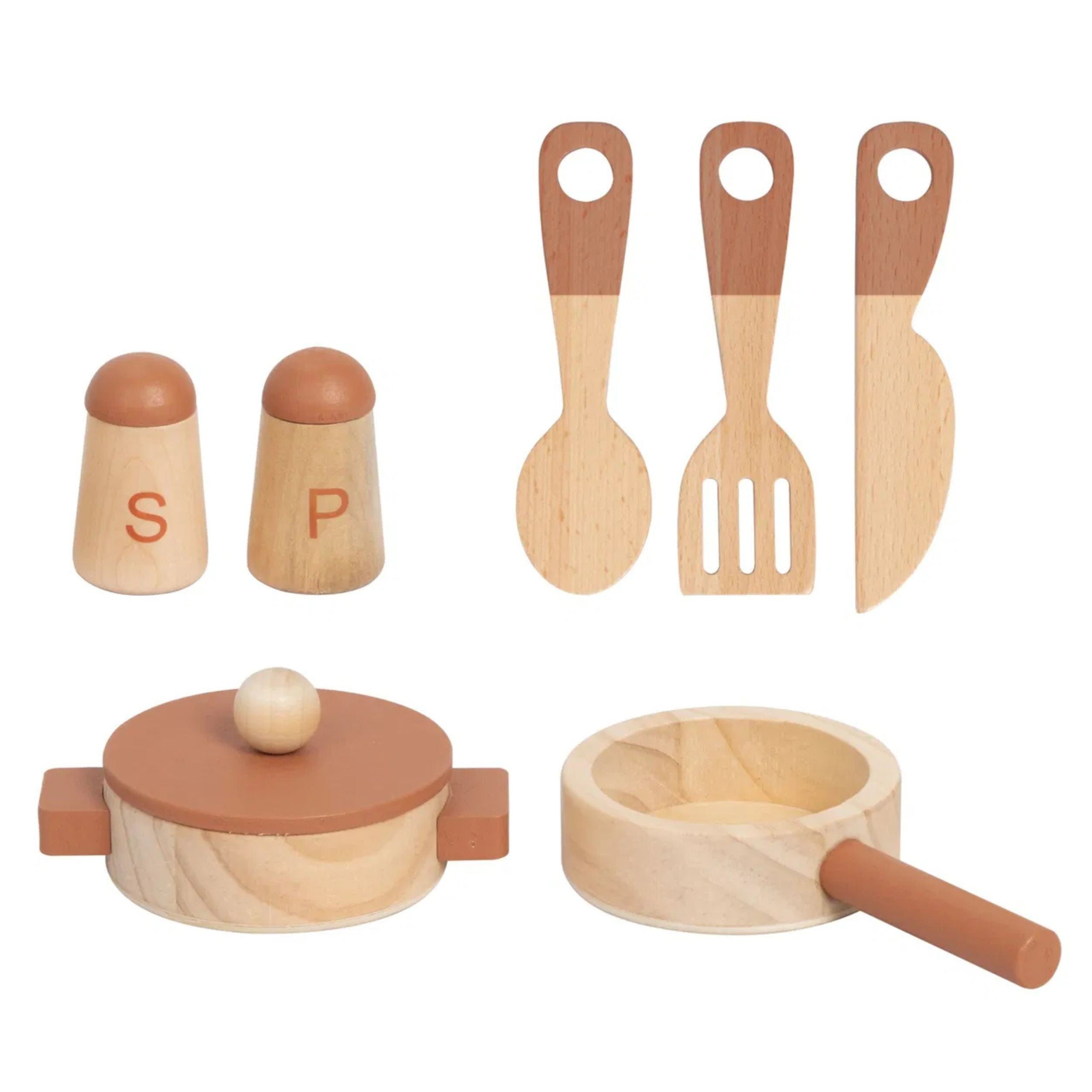 Tooky Toy Cucina Beige In Legno Con Accessori