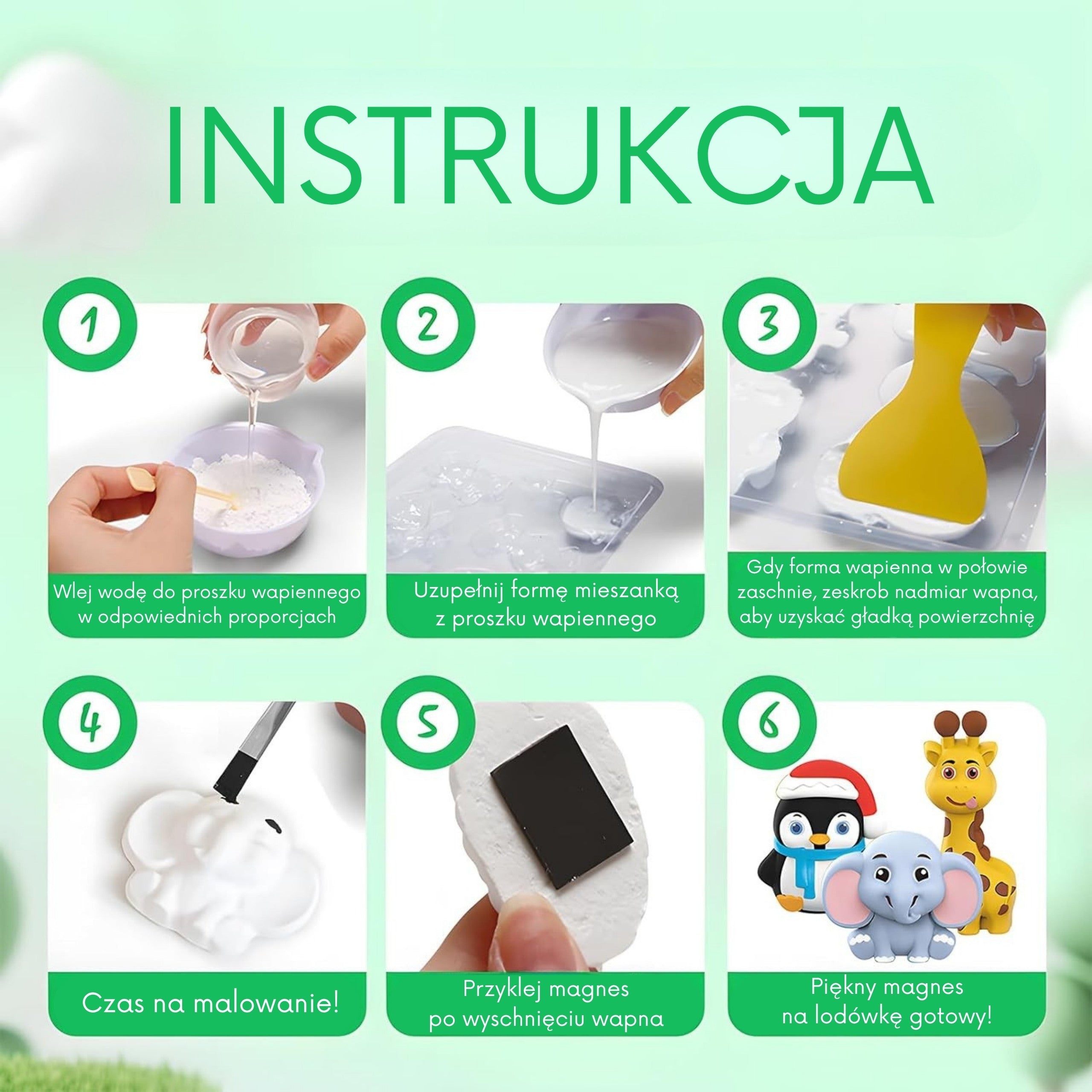 Kit d'artisanat de peinture bricolage Woopie - Fabriquez des figurines et de la peinture en plâtre - Kit d'animaux