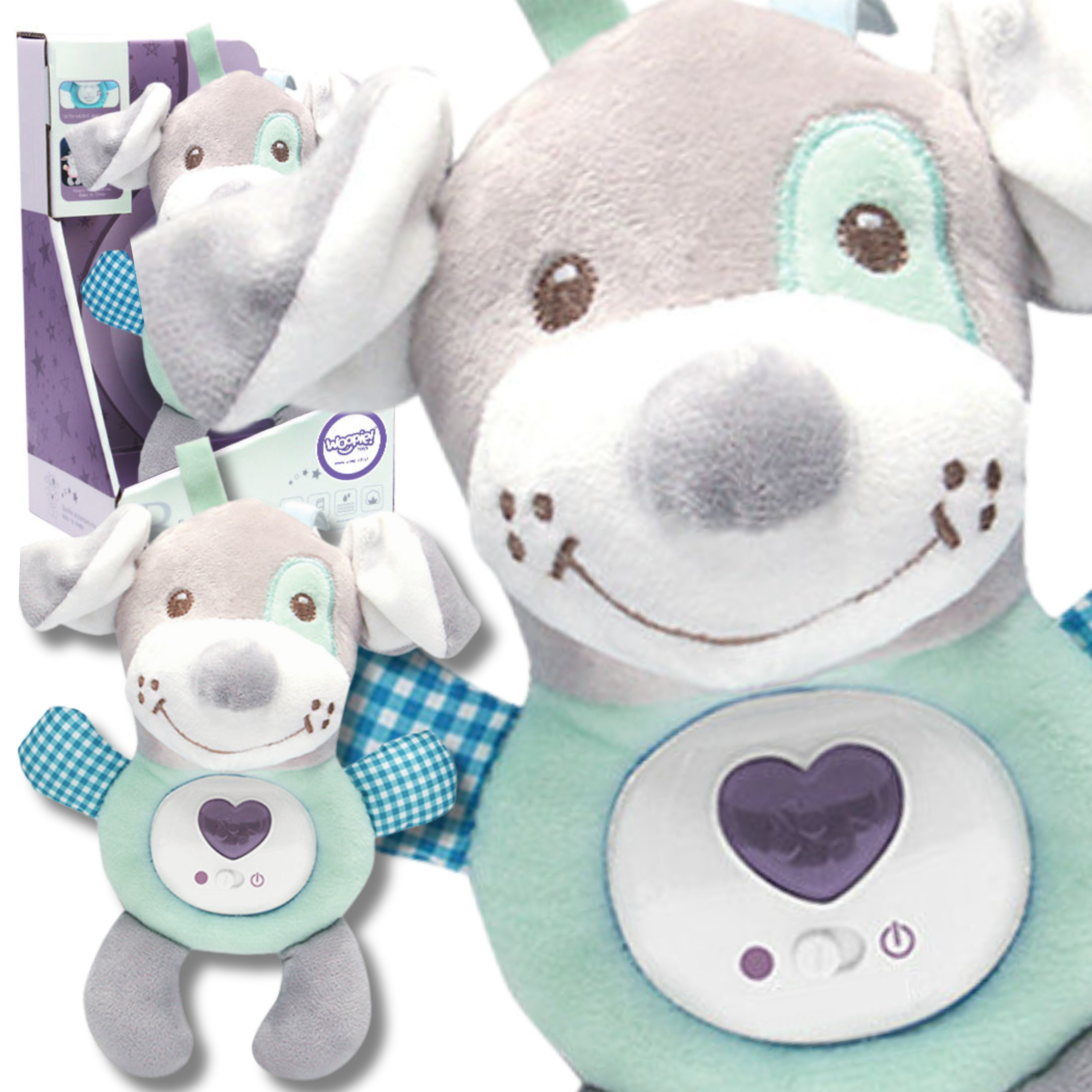 Woopie Baby Интерактивна плюшена играчка за бебета със светлина и звук Спящо куче