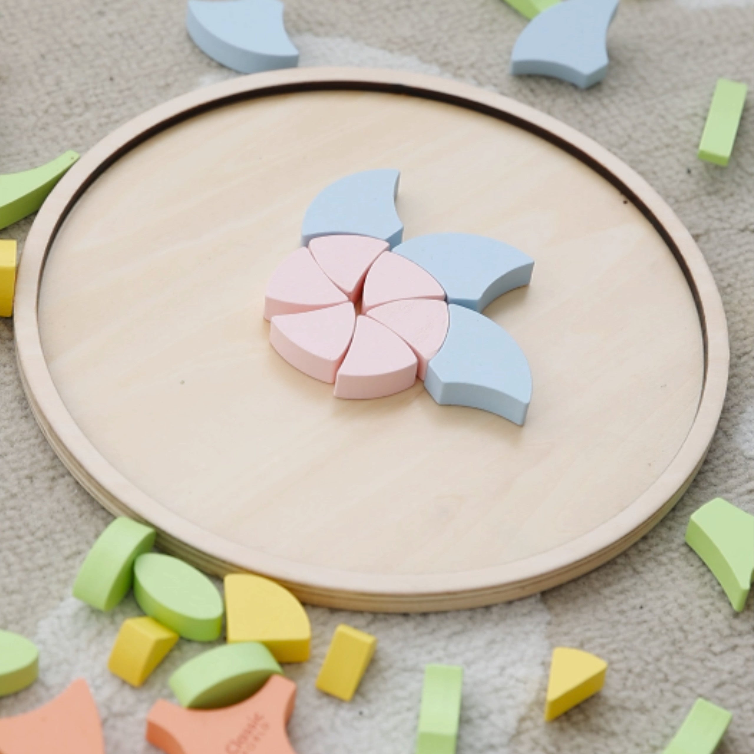 Klasszikus világ pasztell mandala Montessori puzzle mozaik virágok