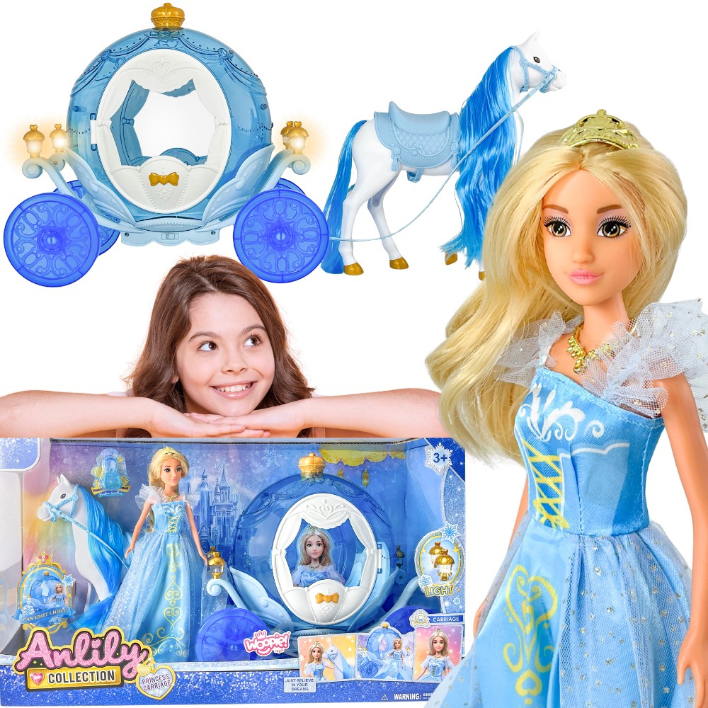 Woopie Royal Ice Princess Lily Doll And Magic Carriage Accessories