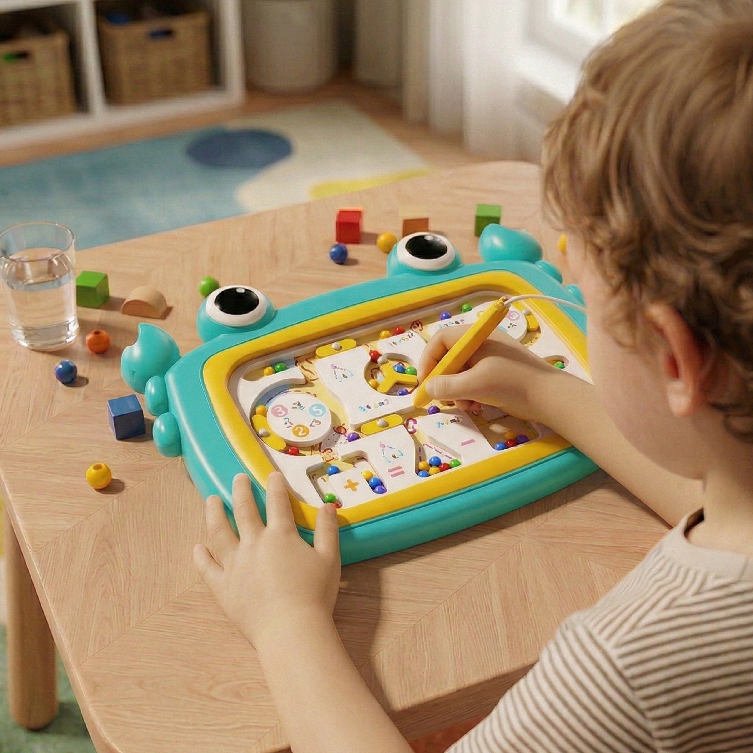 Магнитна дъска Woopie Montessori Maze Crab Turquoise