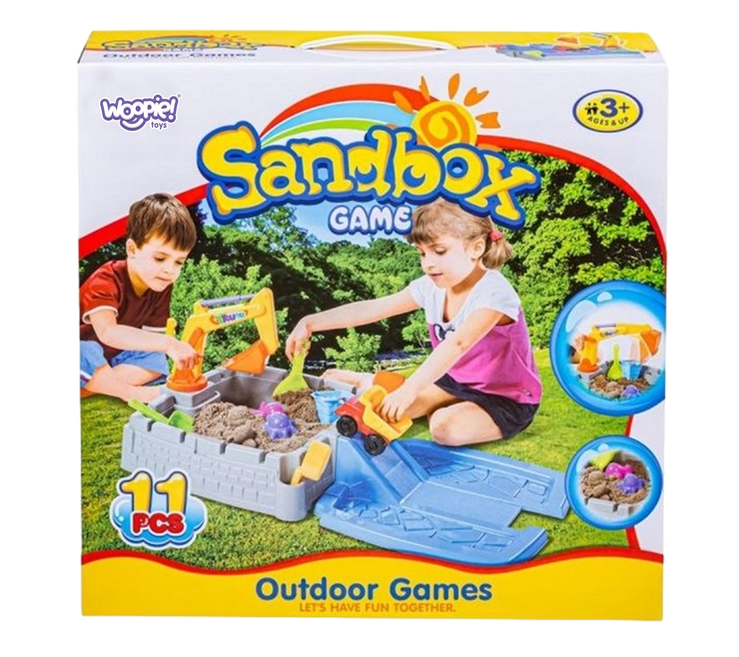 Woopie Portable Sandbox Castle Lockable + 9 Acc.