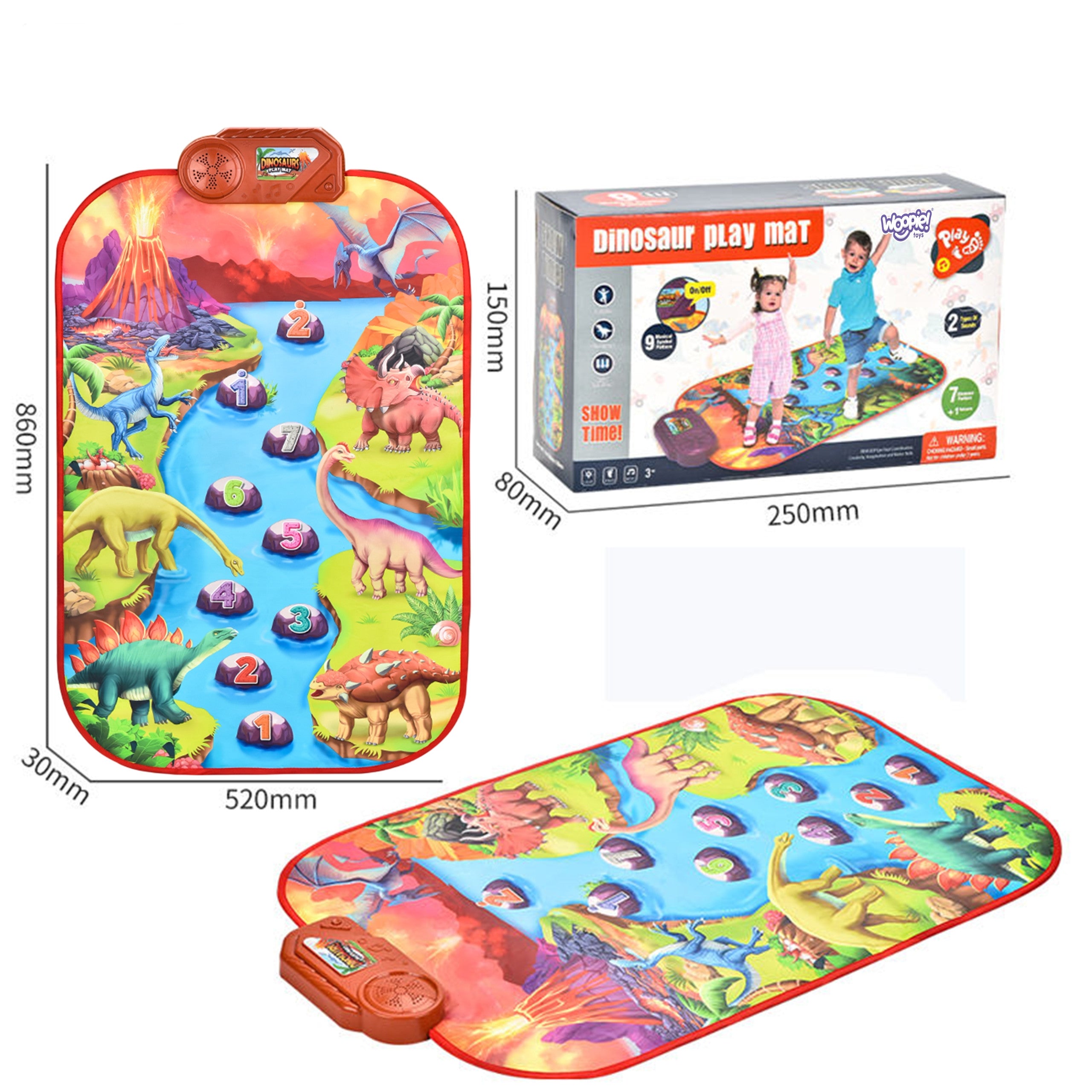 Woopie Large Musical Mat Piano Xl Dinosaurs Interactive
