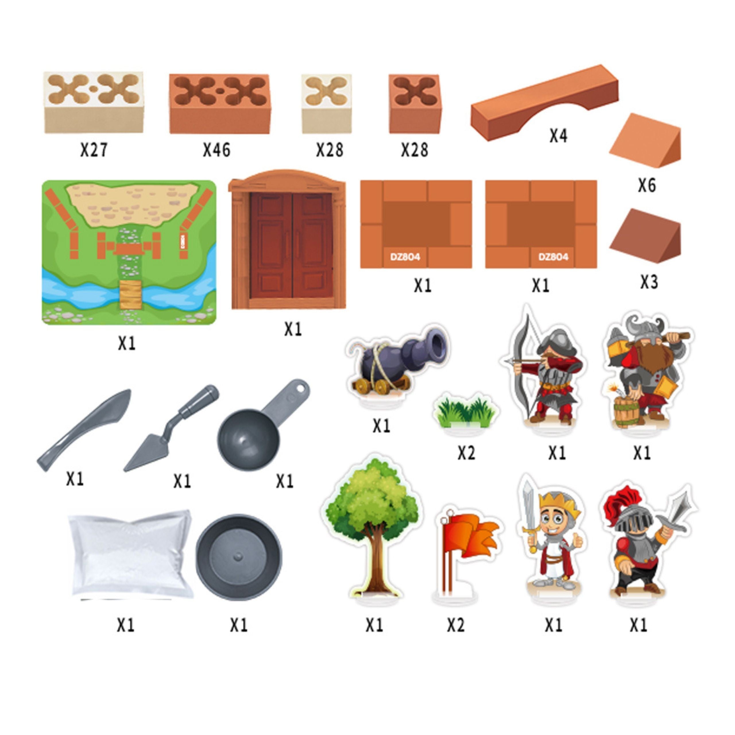 Set di costruzione del castello Woopie 273 pezzi.