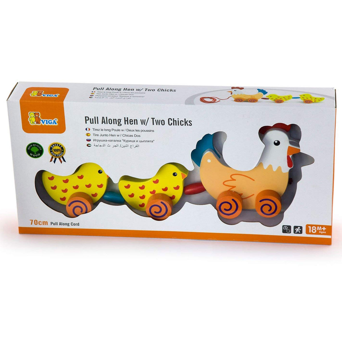 Viga Pulling Set Höna Med Kycklingar 36 Cm