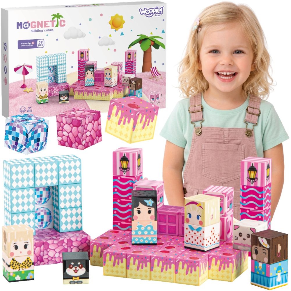 Woopie Blocchi magnetici Cubi Magneti 59 pezzi 3D