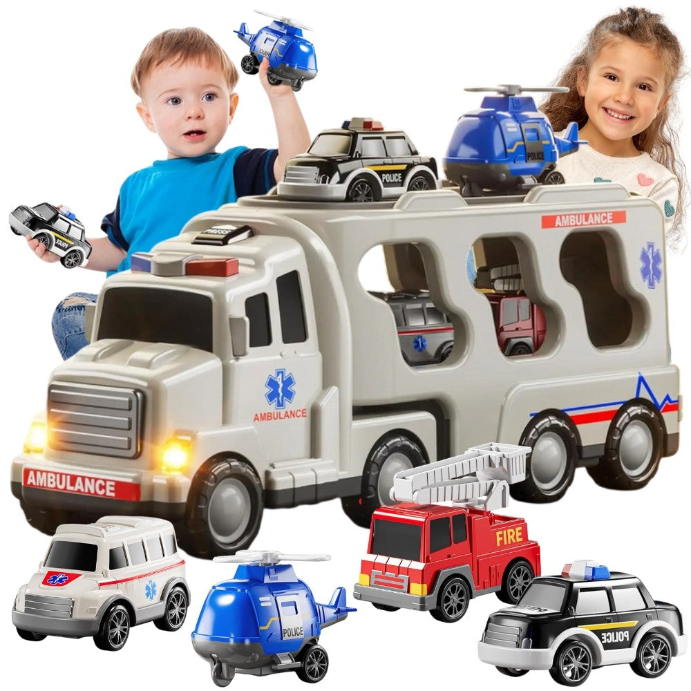 Woopie Road Tow Truck Juego de 5 coches - Ambulancia