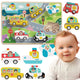 Tooky Toy Trä Montessori Pussel Fordon Bilar Plan Fartyg Stad Matchformer