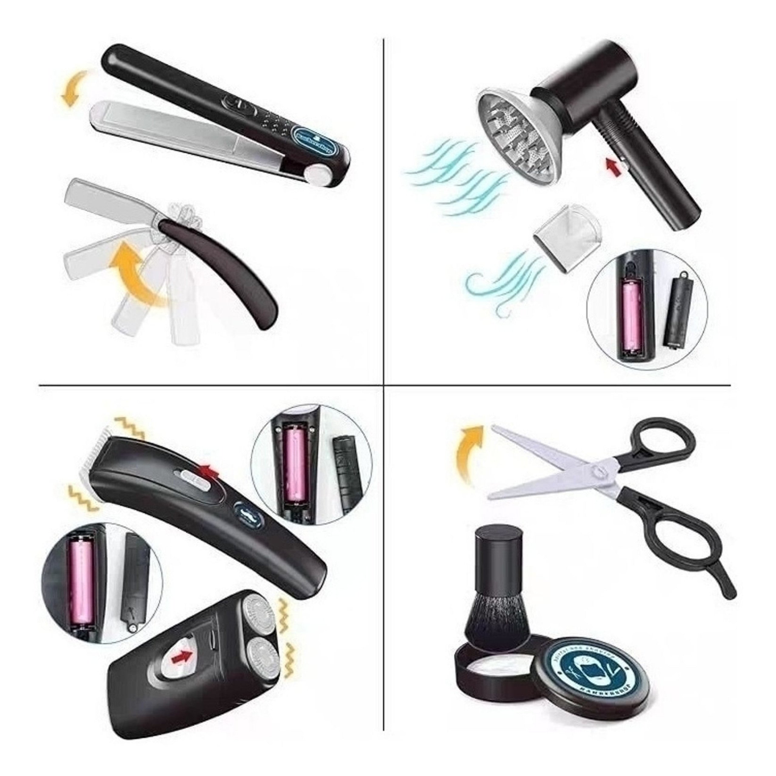 Фризьорски комплект Woopie Barber за детски стилизиращ салон 24 бр.