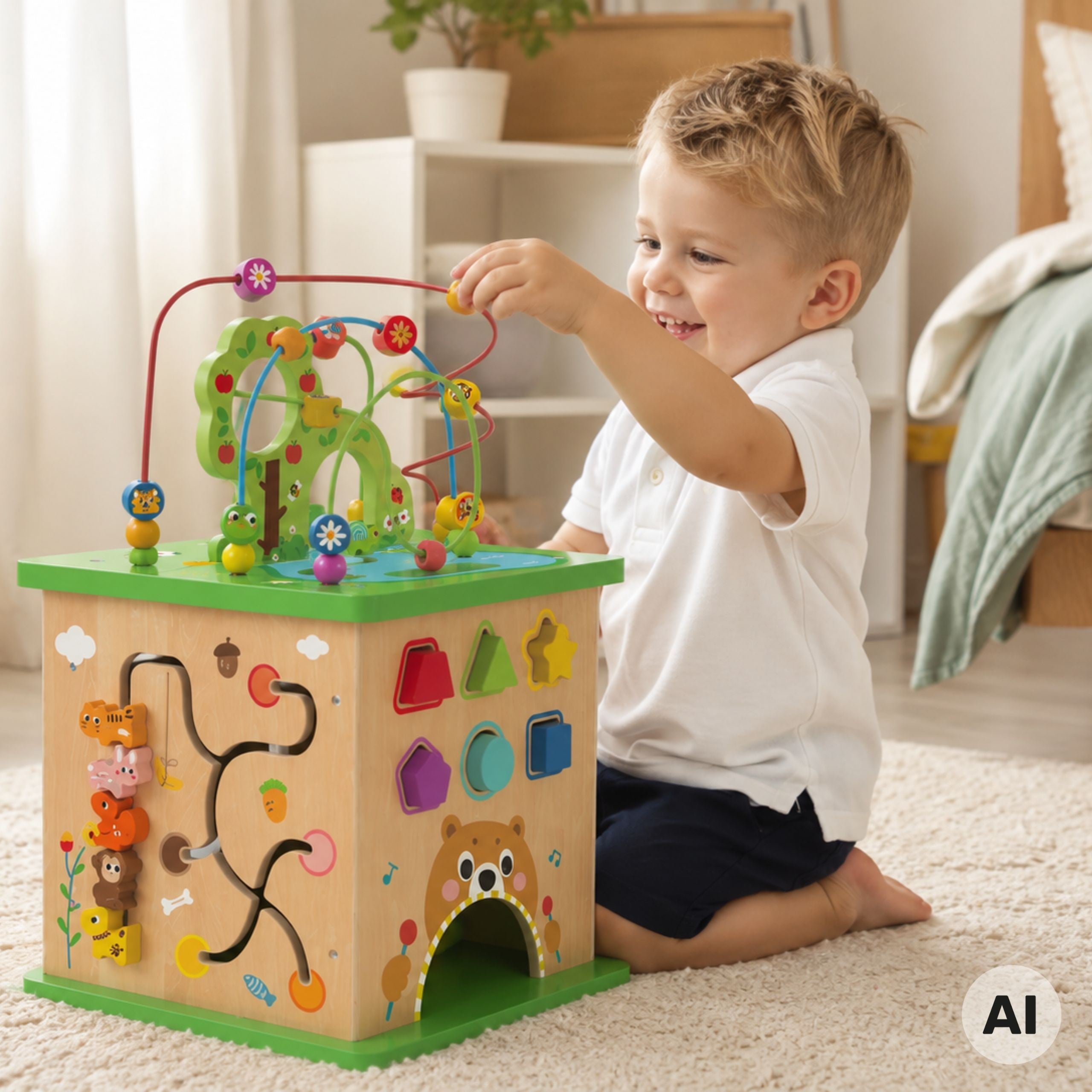 Tooky Toy Educational Cube Sorter Maze Intertwining Animals