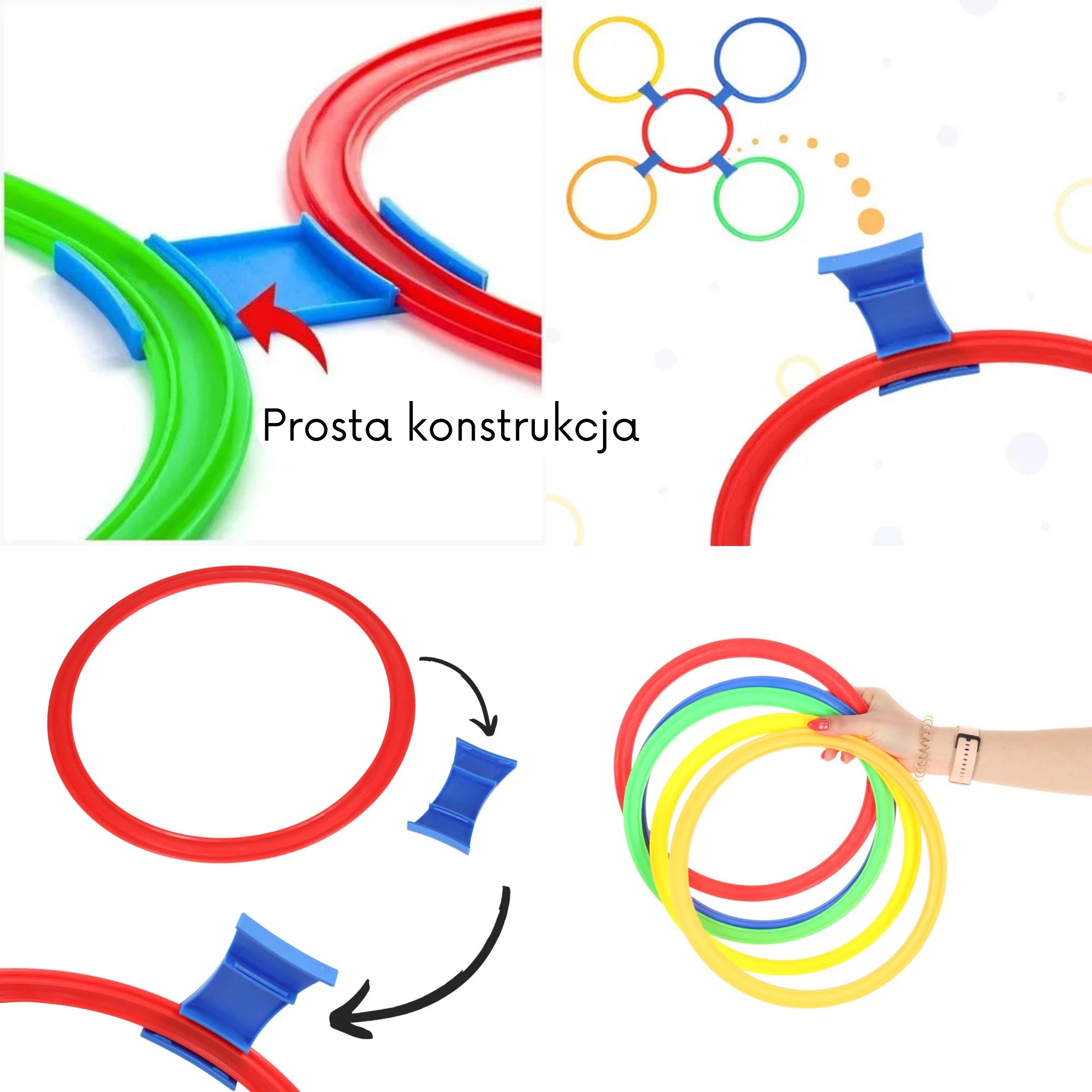 Woopie Hopscotch Jumping Rings Hoops Set 10 db
