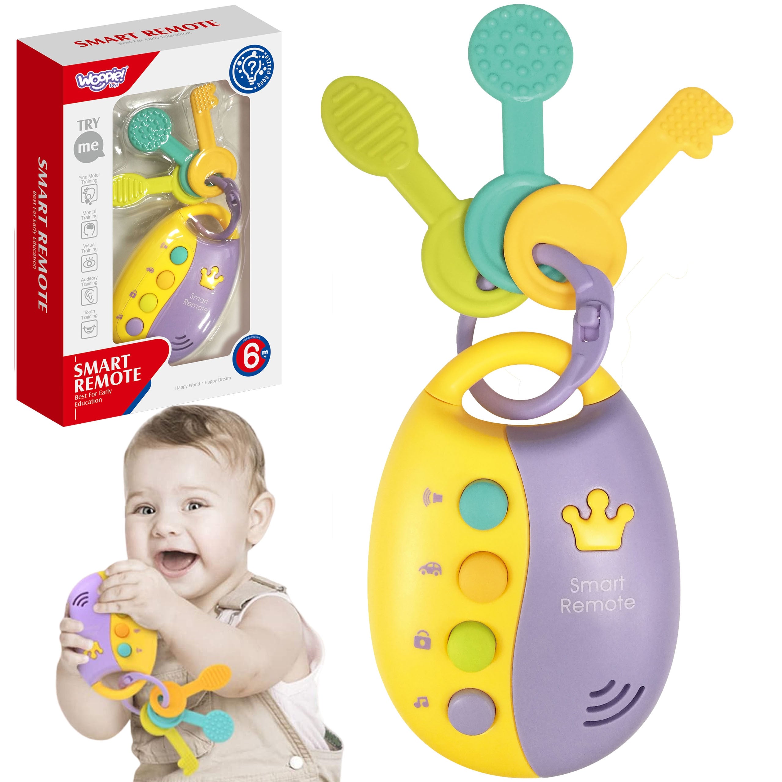 Woopie Baby Interactive Car Keys With Remote Control 2-in-1 Teether