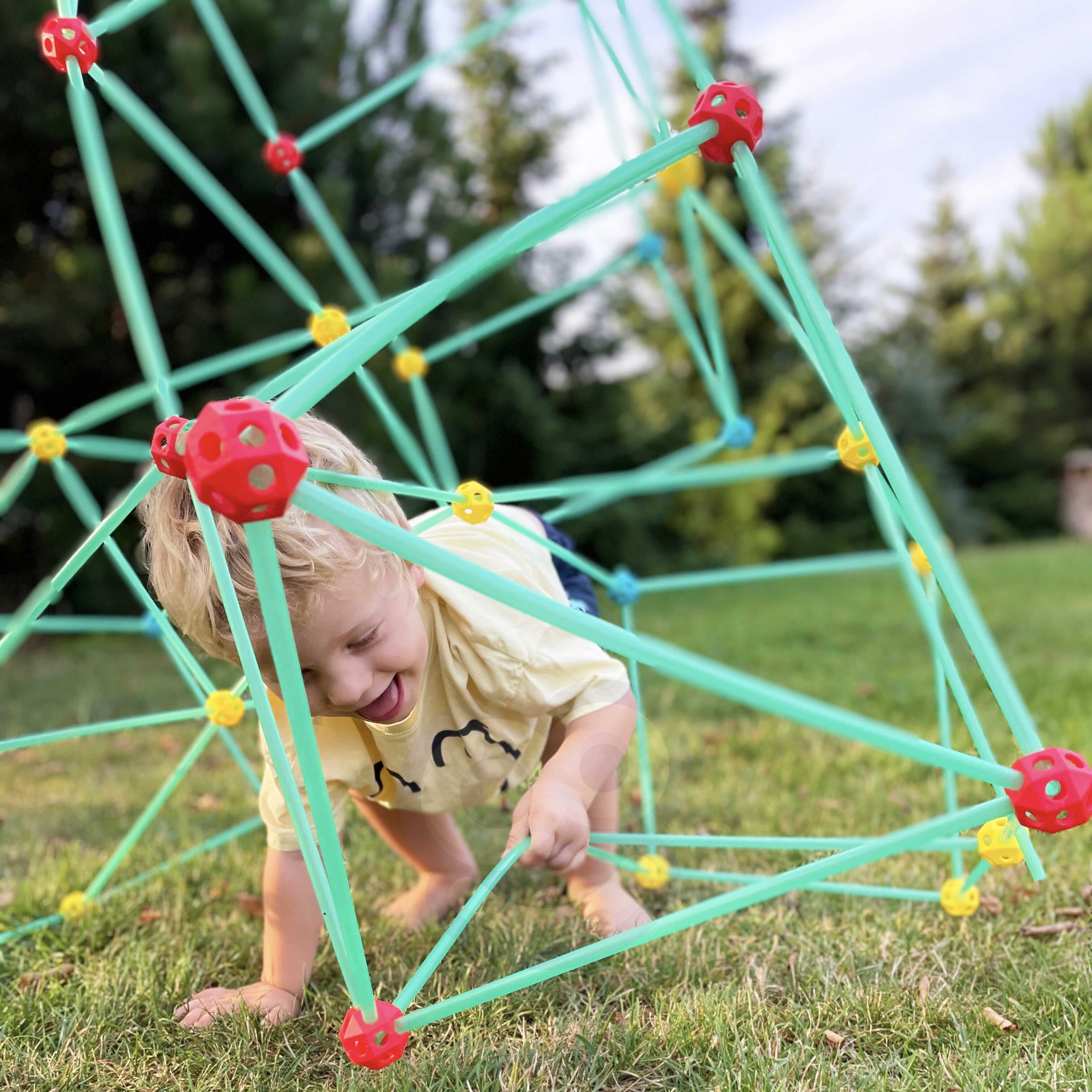 Woopie Big Blocks Bouwtentset Rietjes Buizen 128-delig.