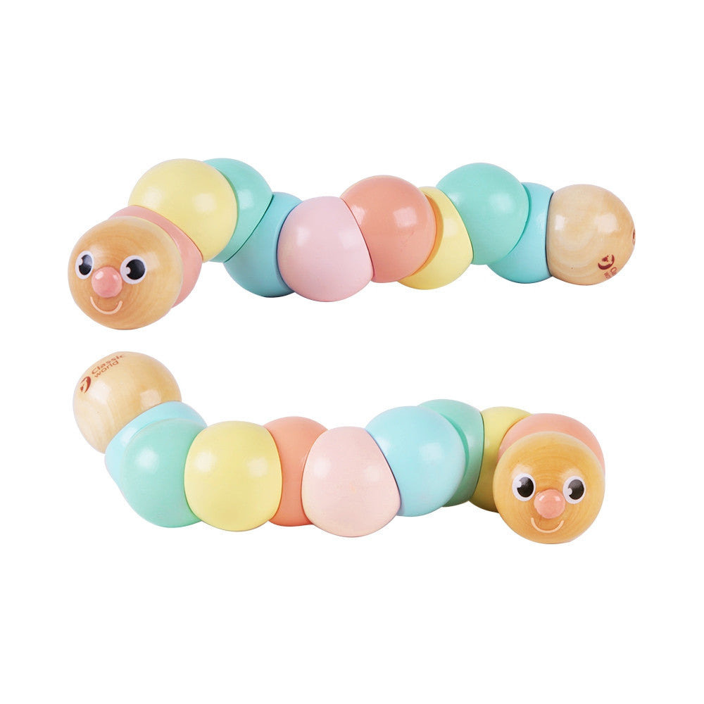 Classic World Wooden Caterpillar Colorful For Bending And Twisting