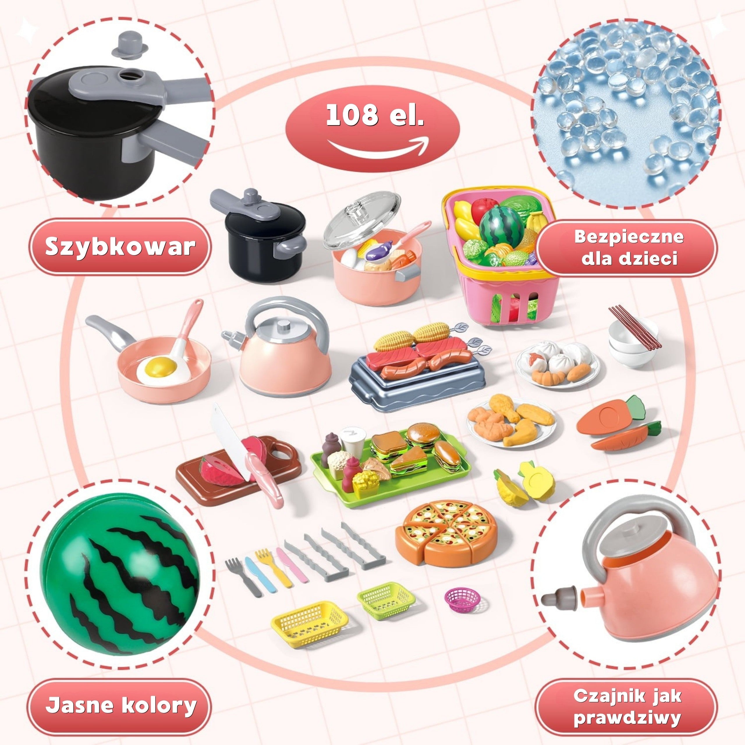 Woopie Kitchen Accessories Set Cooking Toy 108 Pcs