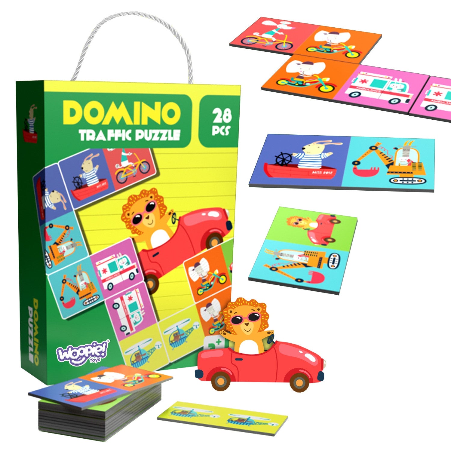 Woopie Educational Game Transport Animals Montessori Domino Puzzle