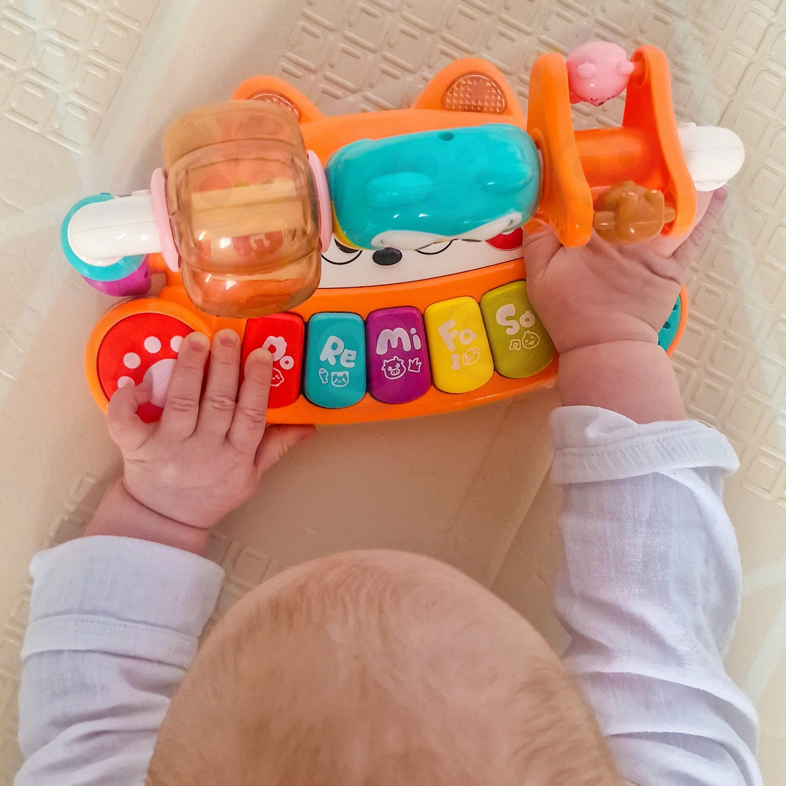 Woopie Baby interaktívne vzdelávacie klavírne senzory Fox Led hrkálky