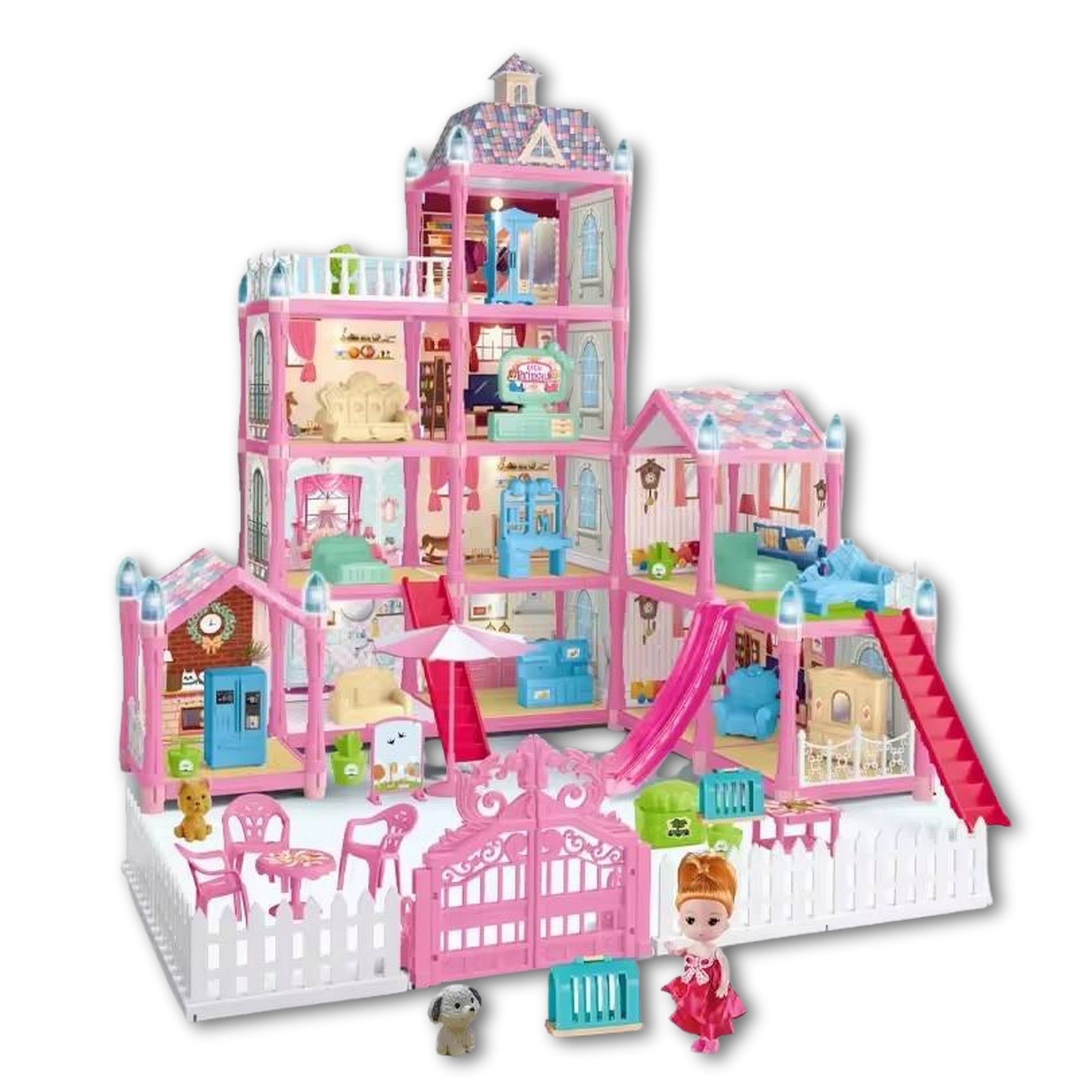 Woopie Dollhouse Villa With Accessories And Illuminated Doll 275pcs.