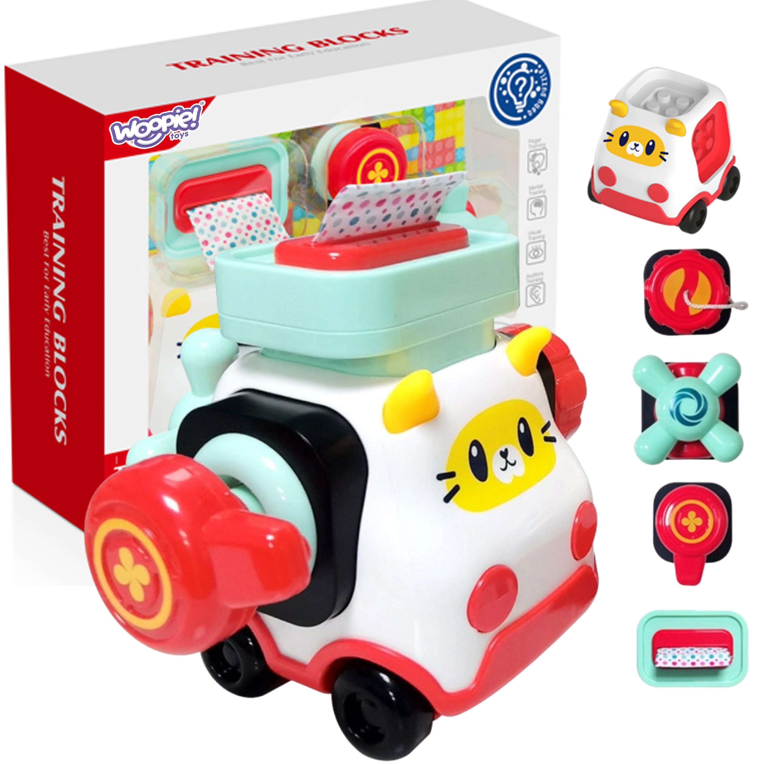 Woopie Baby Montessori Manipulative Kitten Car Construction Set 2