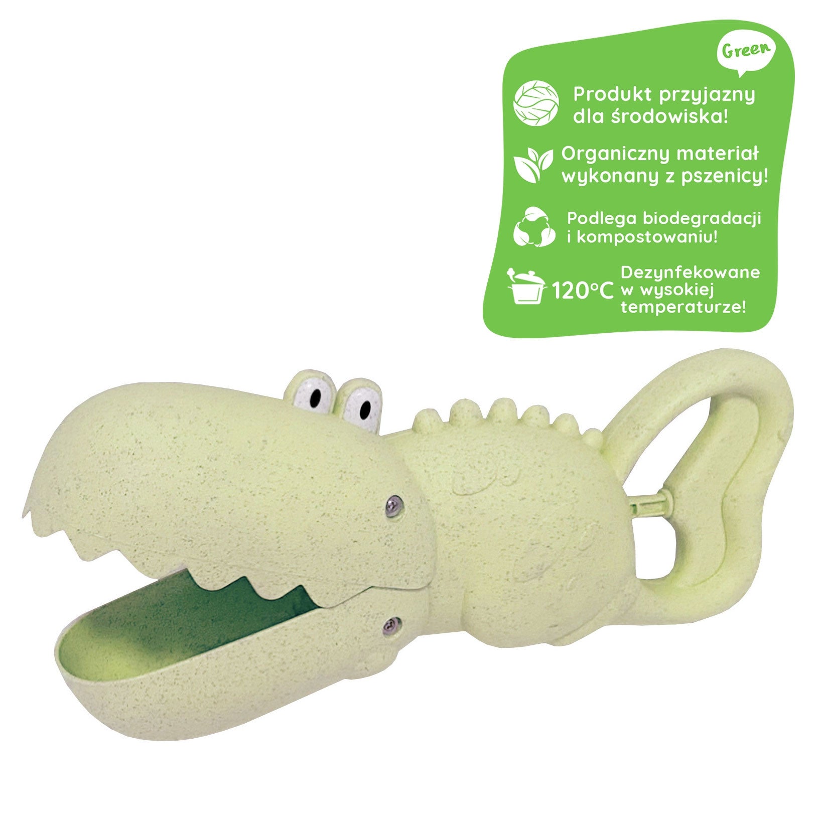 Sable de crocodile vert Woopie et matière organique biodégradable verte de cuillère à eau