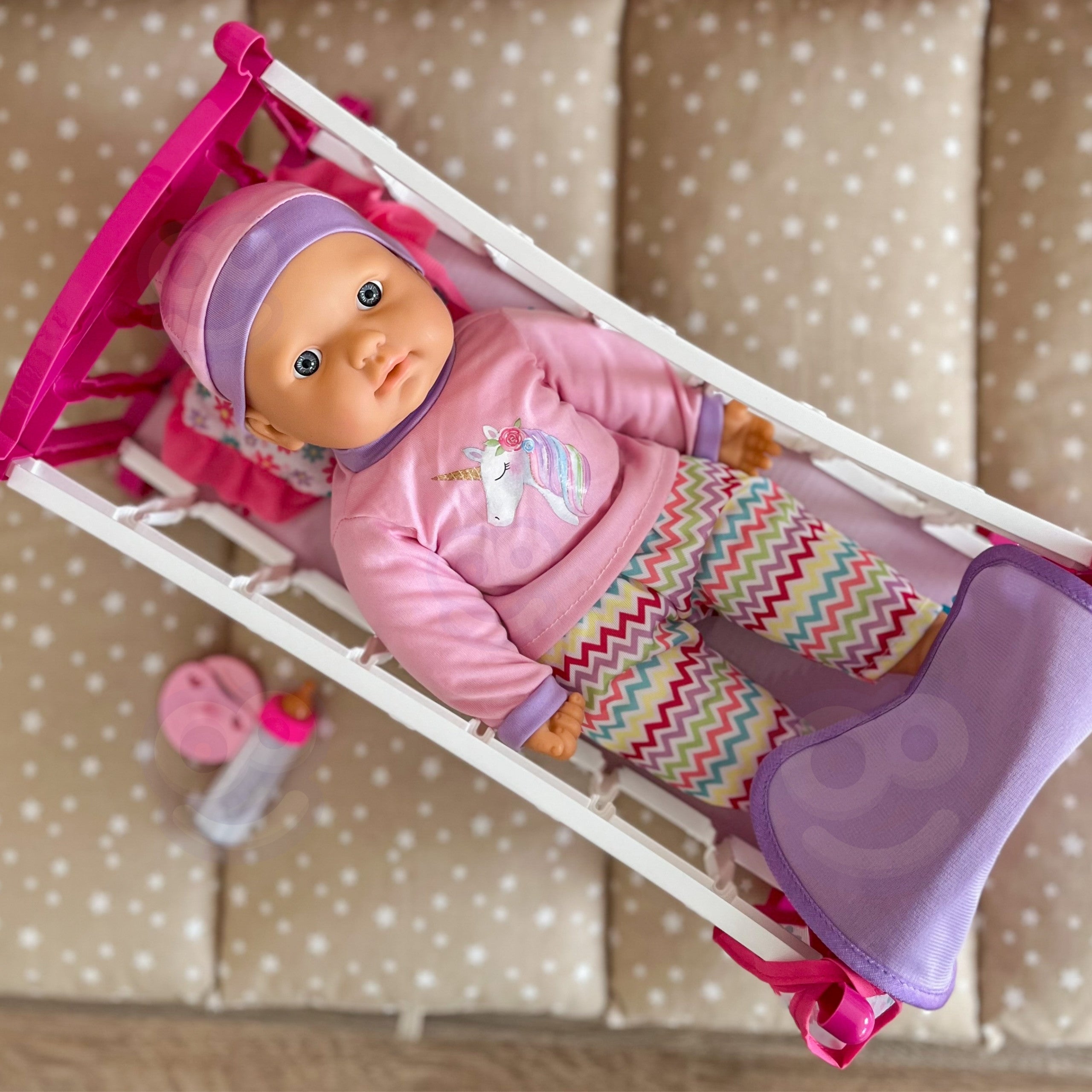 Woopie Royal Xl Baby-sitter Licorne Avec Berceau Et Ensemble D'alimentation