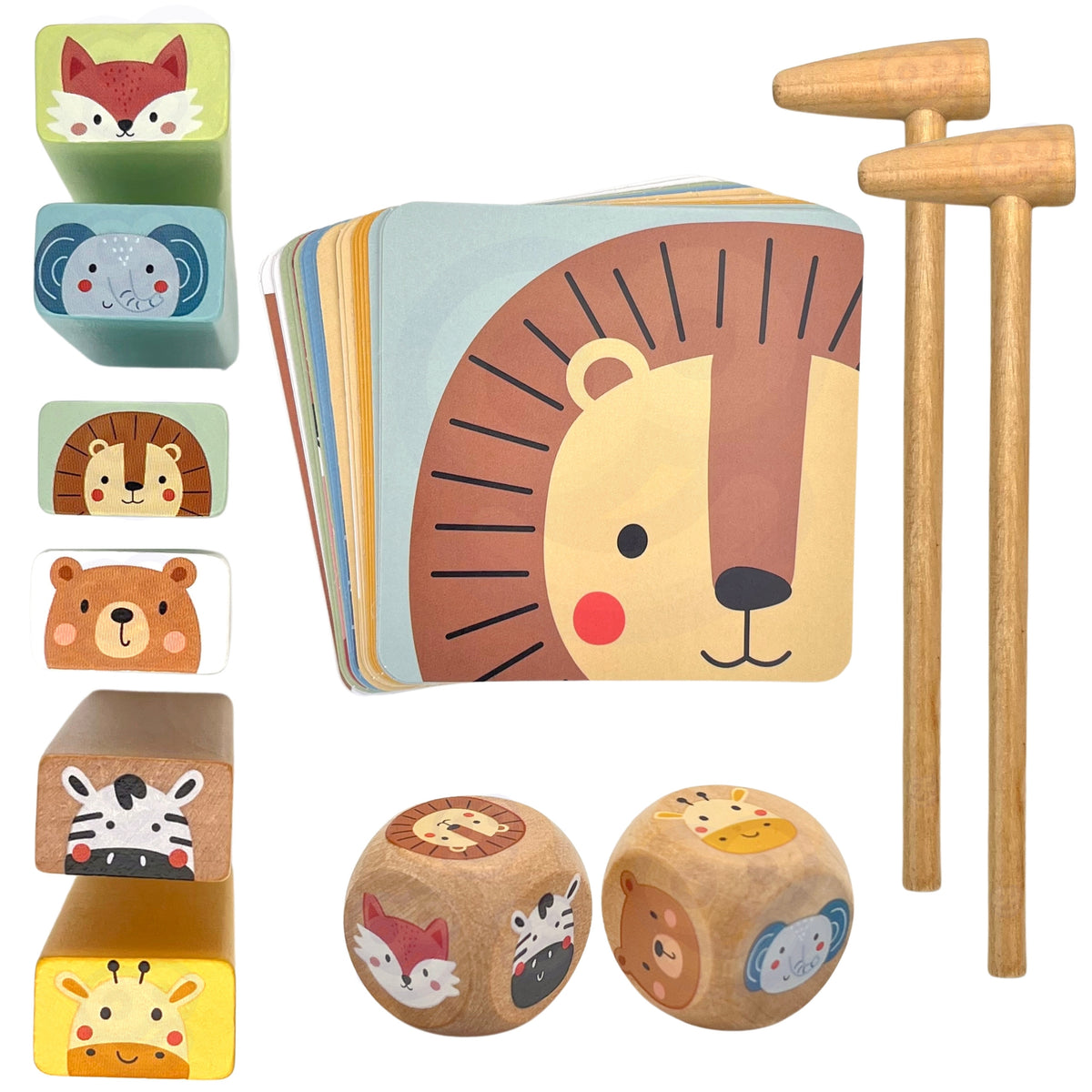 Woopie Jogo de habilidade verde Torre oscilante Animais 82 unidades Fsc