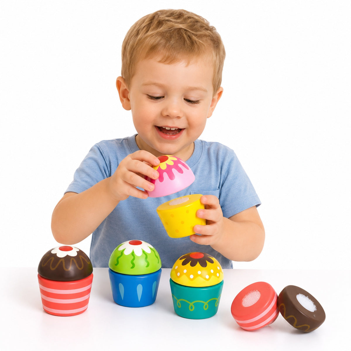 Fianáin adhmaid Viga Cupcakes 4 ríomhaire