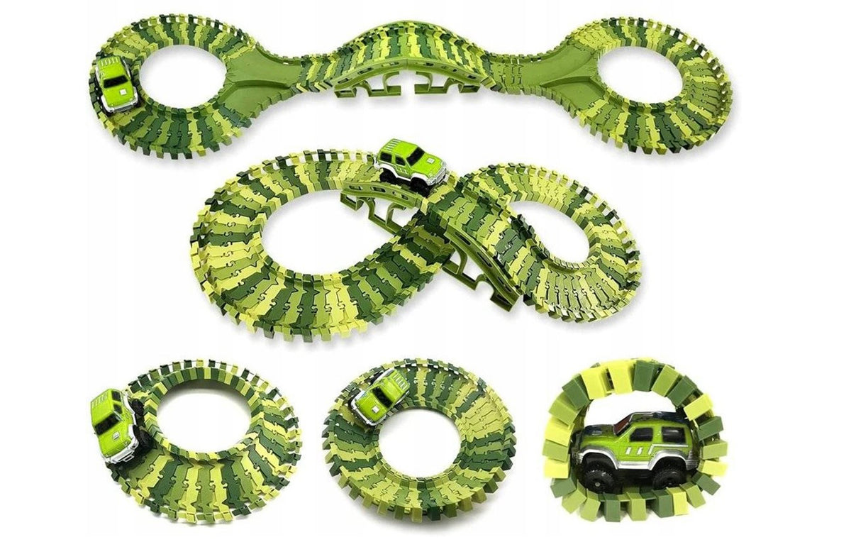 Woopie Xxl Dinosauri Pista per Auto 240 Pezzi.