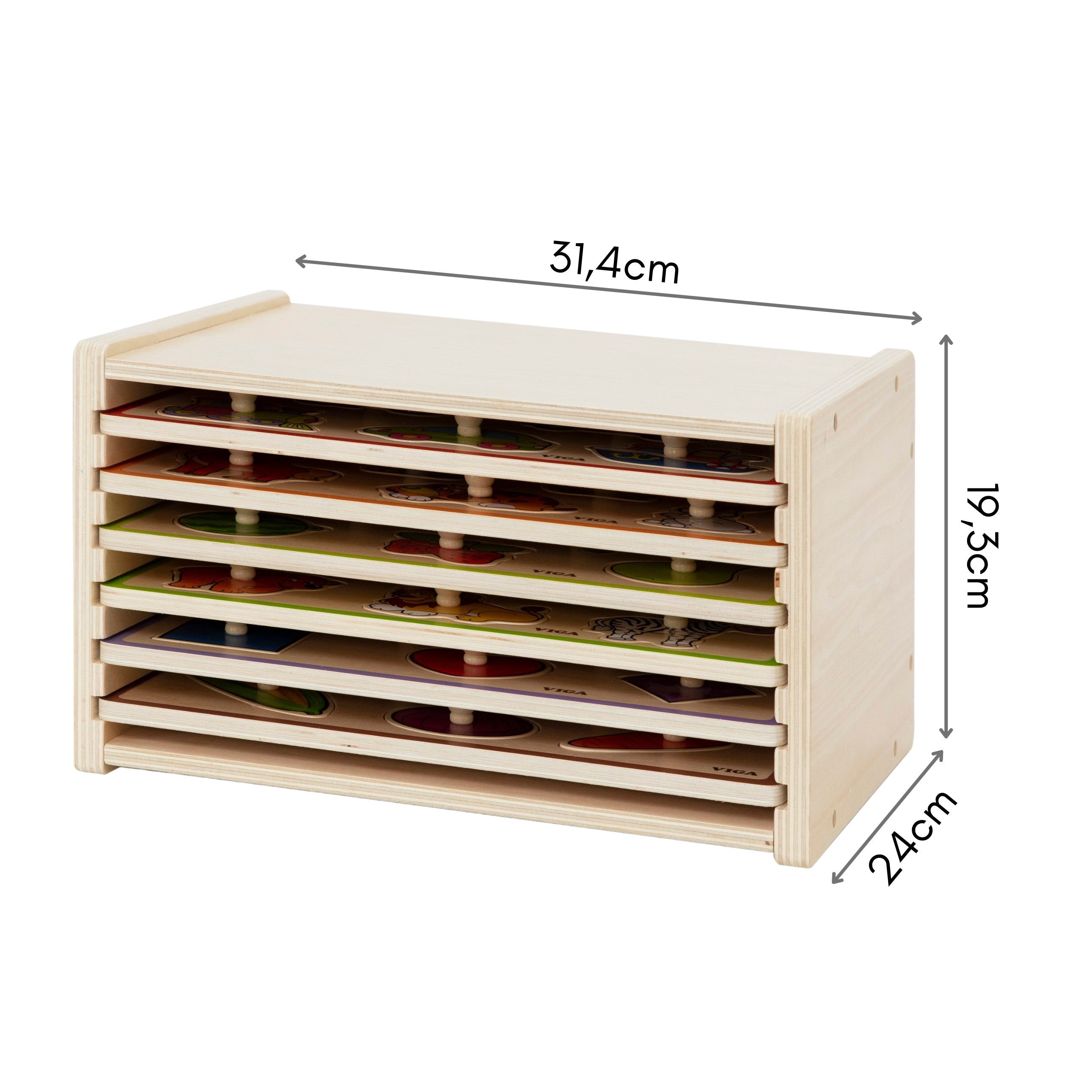 Viga Puzzle In Legno Con Manici E Mensola 7 Pz.