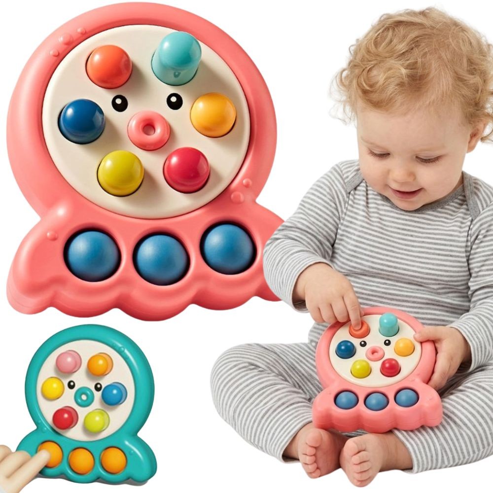 Woopie Arcade Game Stick Mole String Octopus Pink 2in1