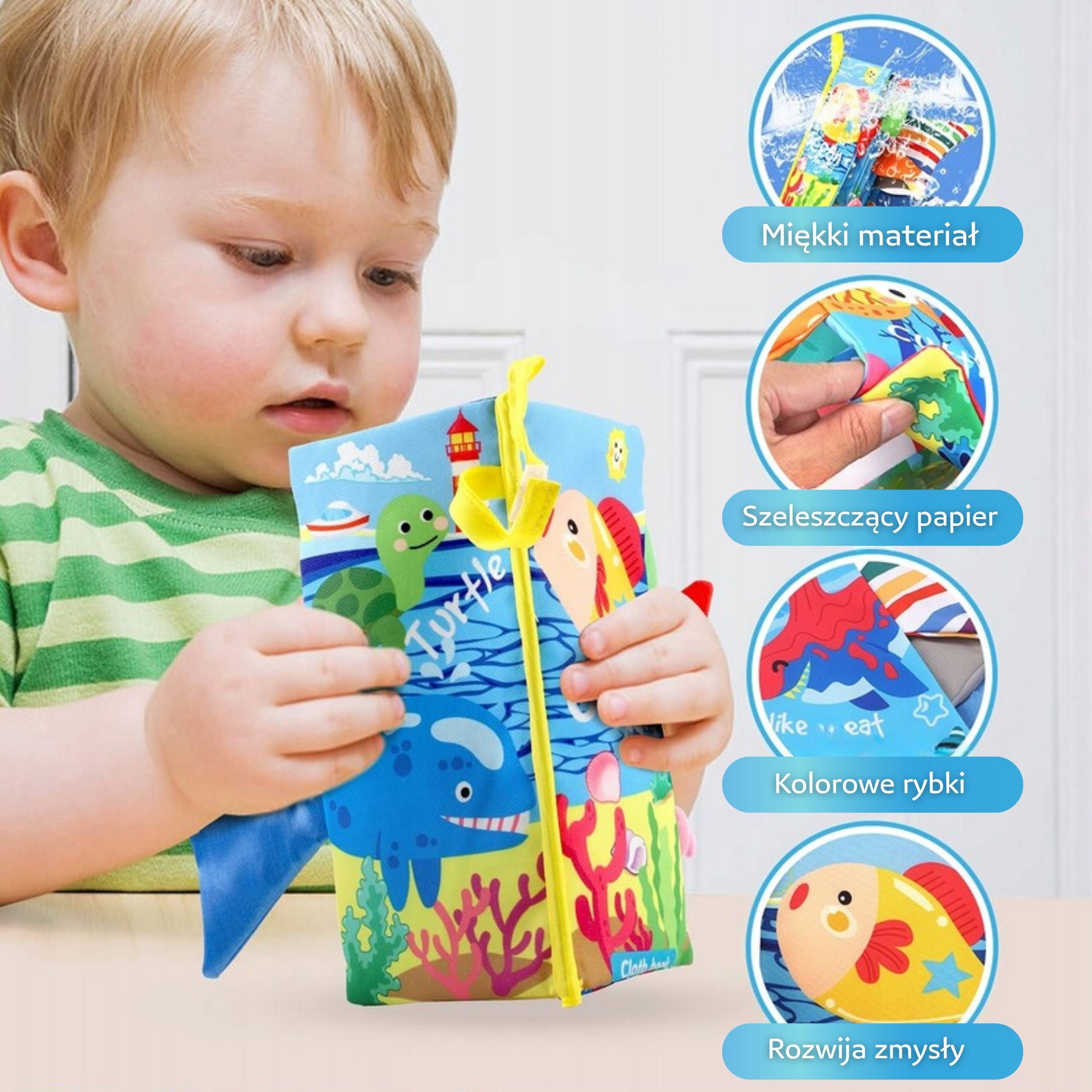 Woopie Шумоляща книжка от плат с опашки на морски животни