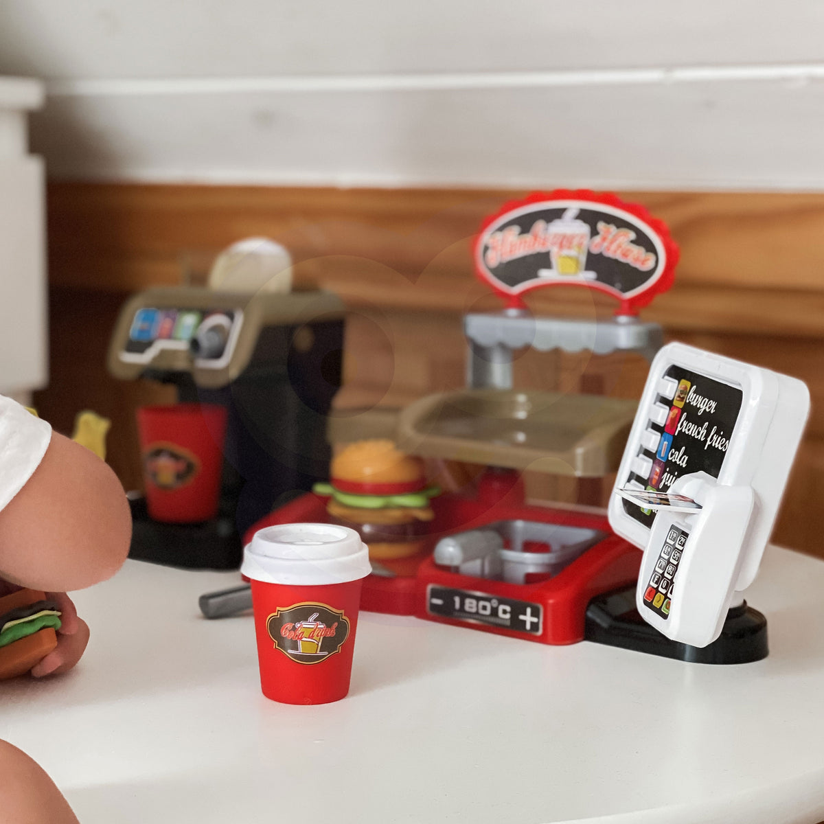 Woopie Fast Food Xxl Shop Caissier de Restaurant + Distributeur de Boissons