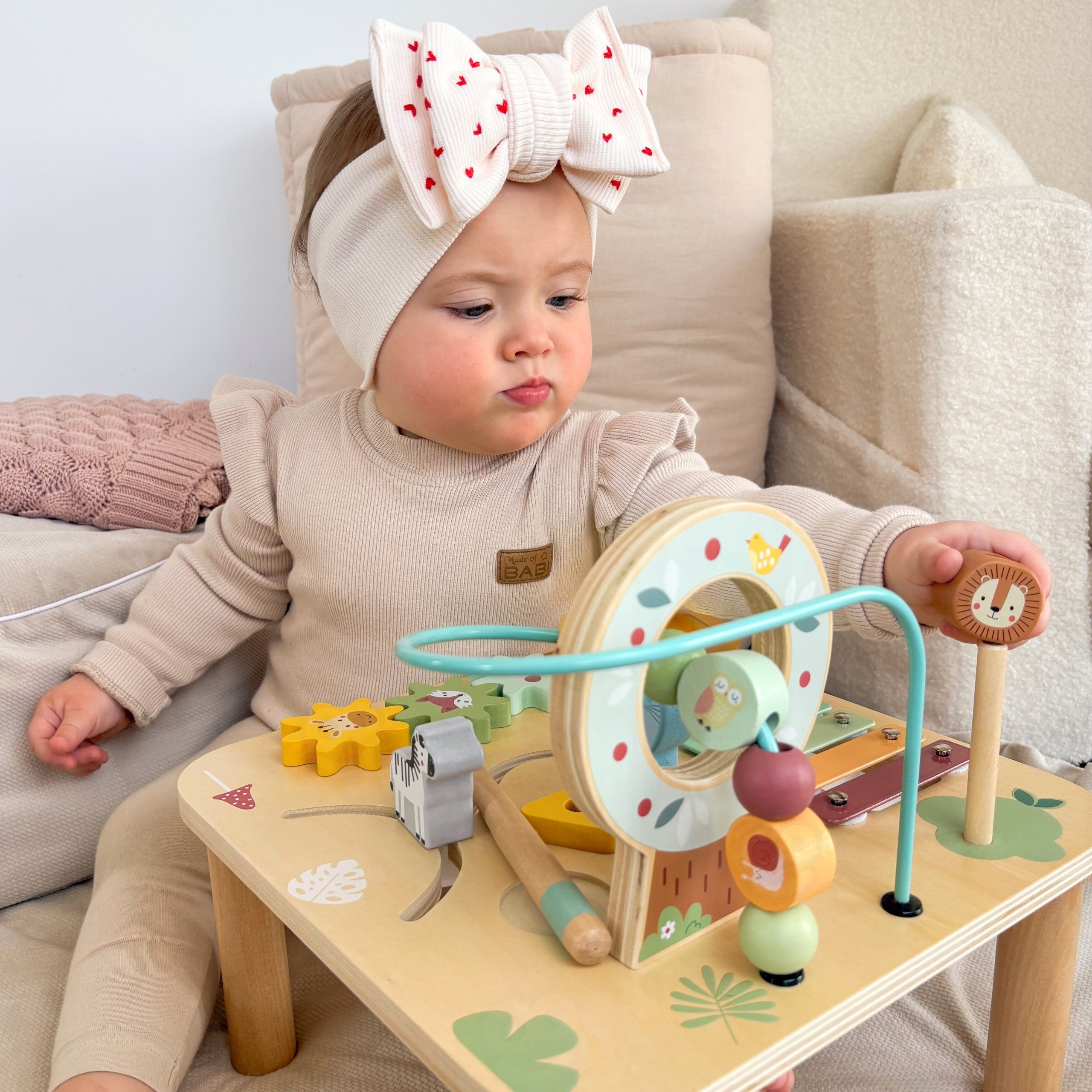 Woopie Green Wooden Educational Table Musical Sensory Maze 5 In 1