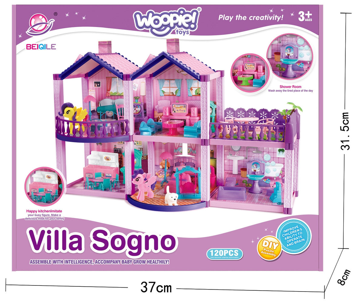 Woopie Pony Domeček pro panenky Pony Fantasy Villa 120 ks.