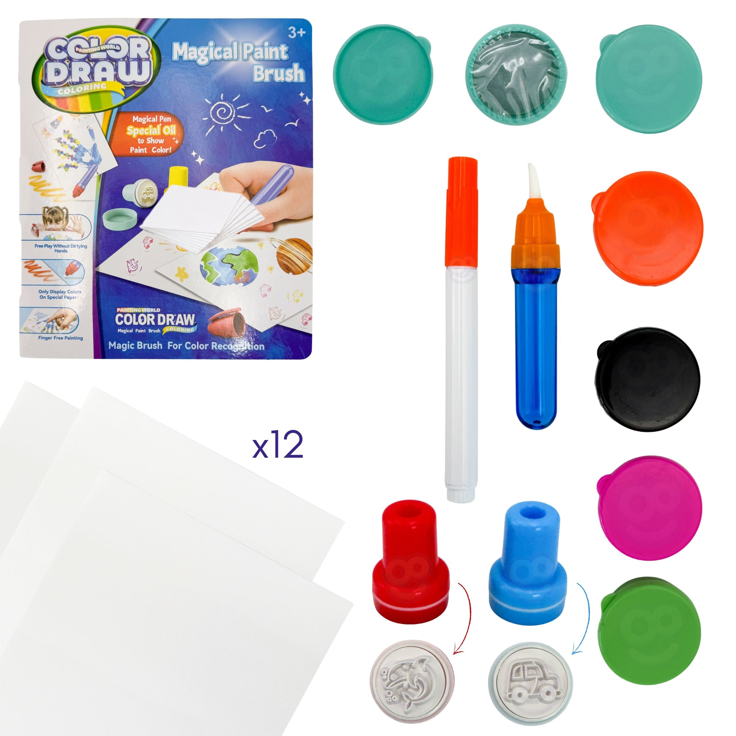 Woopie Magic Brush Creative Set For Drawing Stamps Kids 3+