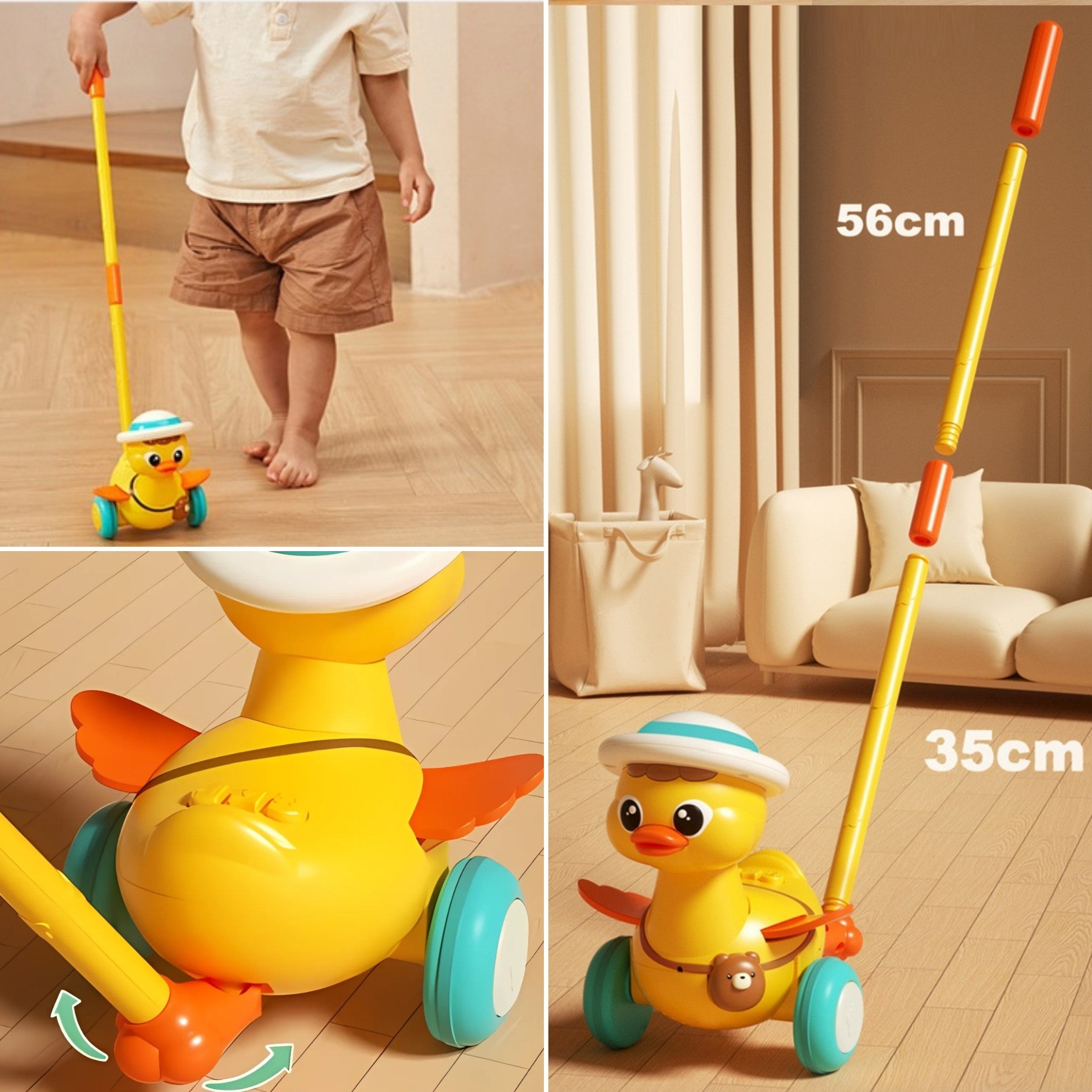 Woopie Ducky Stick Pusher Effets sonores et lumineux