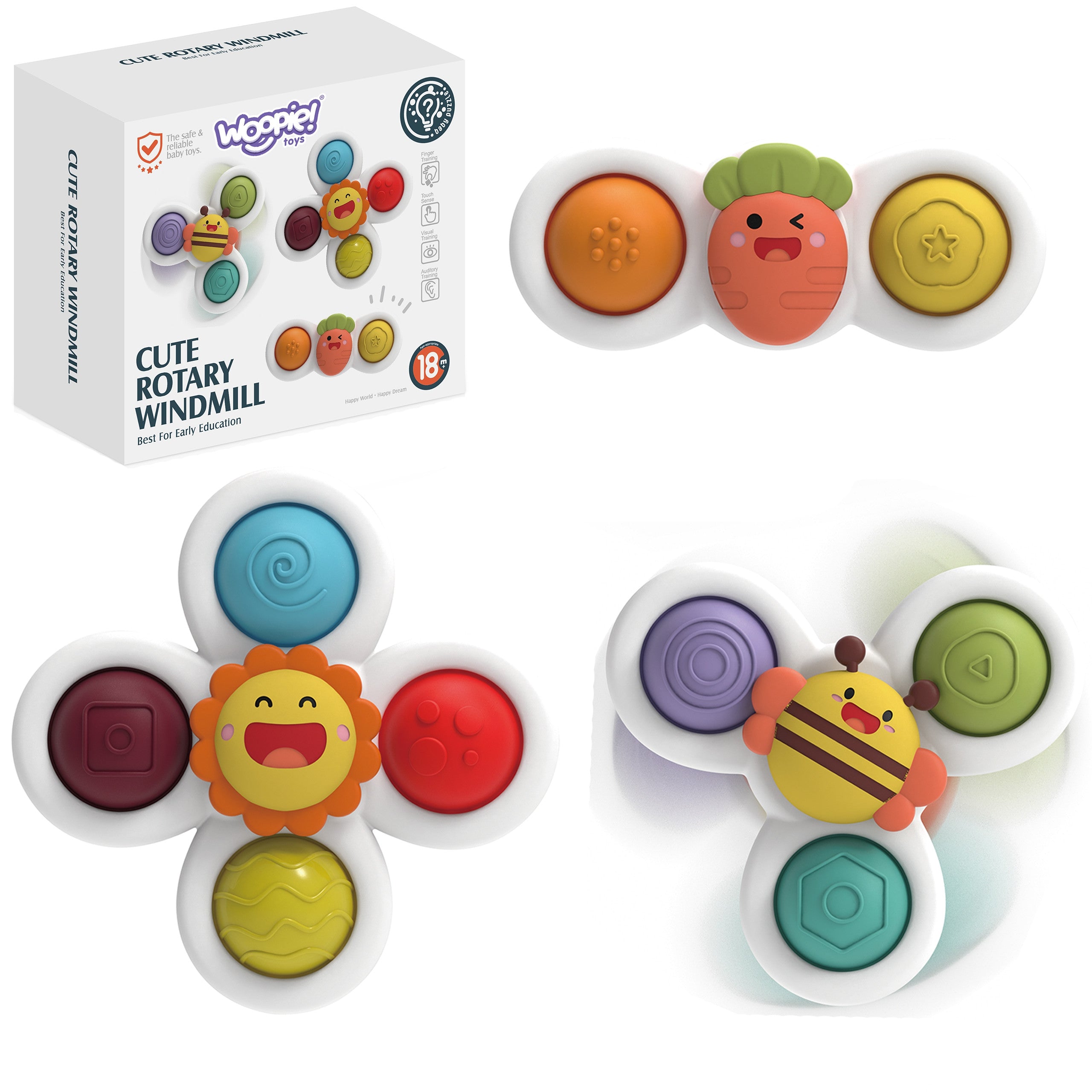 Woopie Baby Spinner 3-i-1 sensorisk pedagogisk leksak