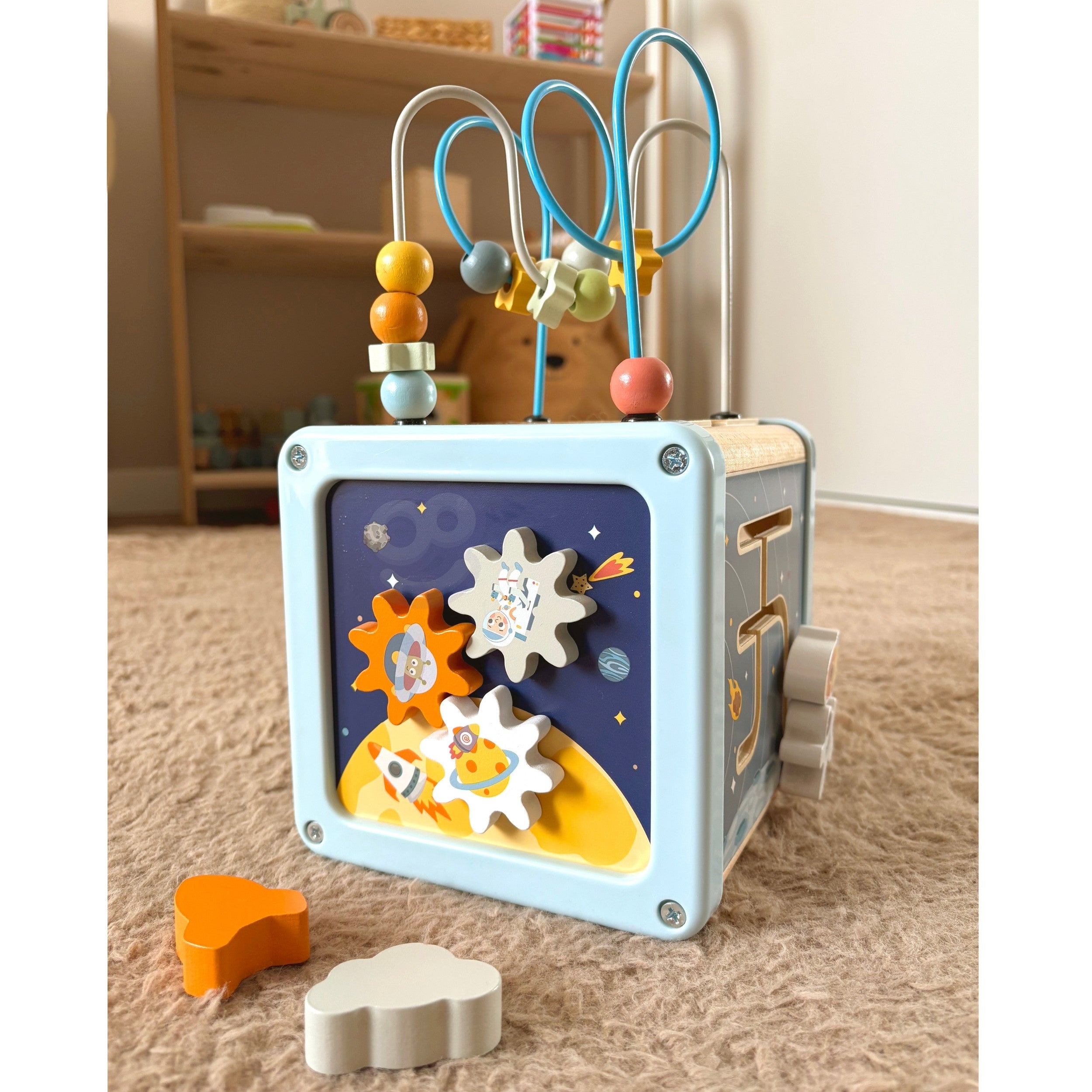 Tooky Toy Wooden Activity Cube Space Sorter Maze