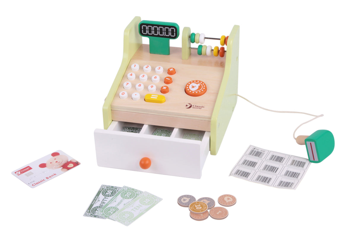 Classic World Registrierkasse aus Holz für Kinder