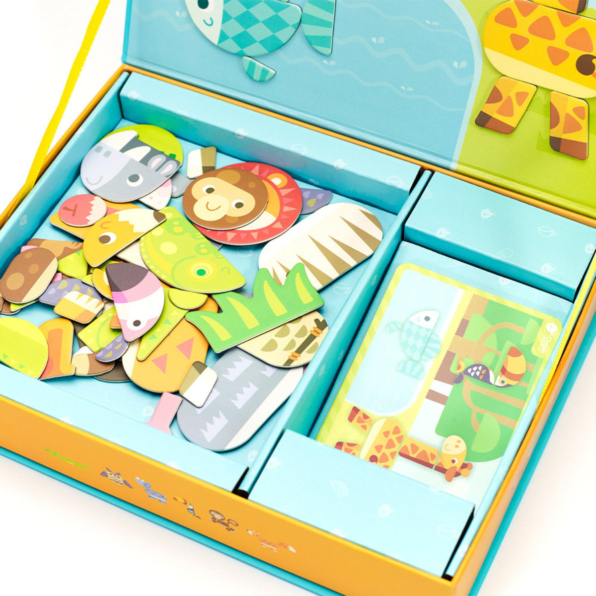 Puzzle magnétique du monde classique, blocs de planche d'animaux, puzzle de mémoire, 60 pièces.